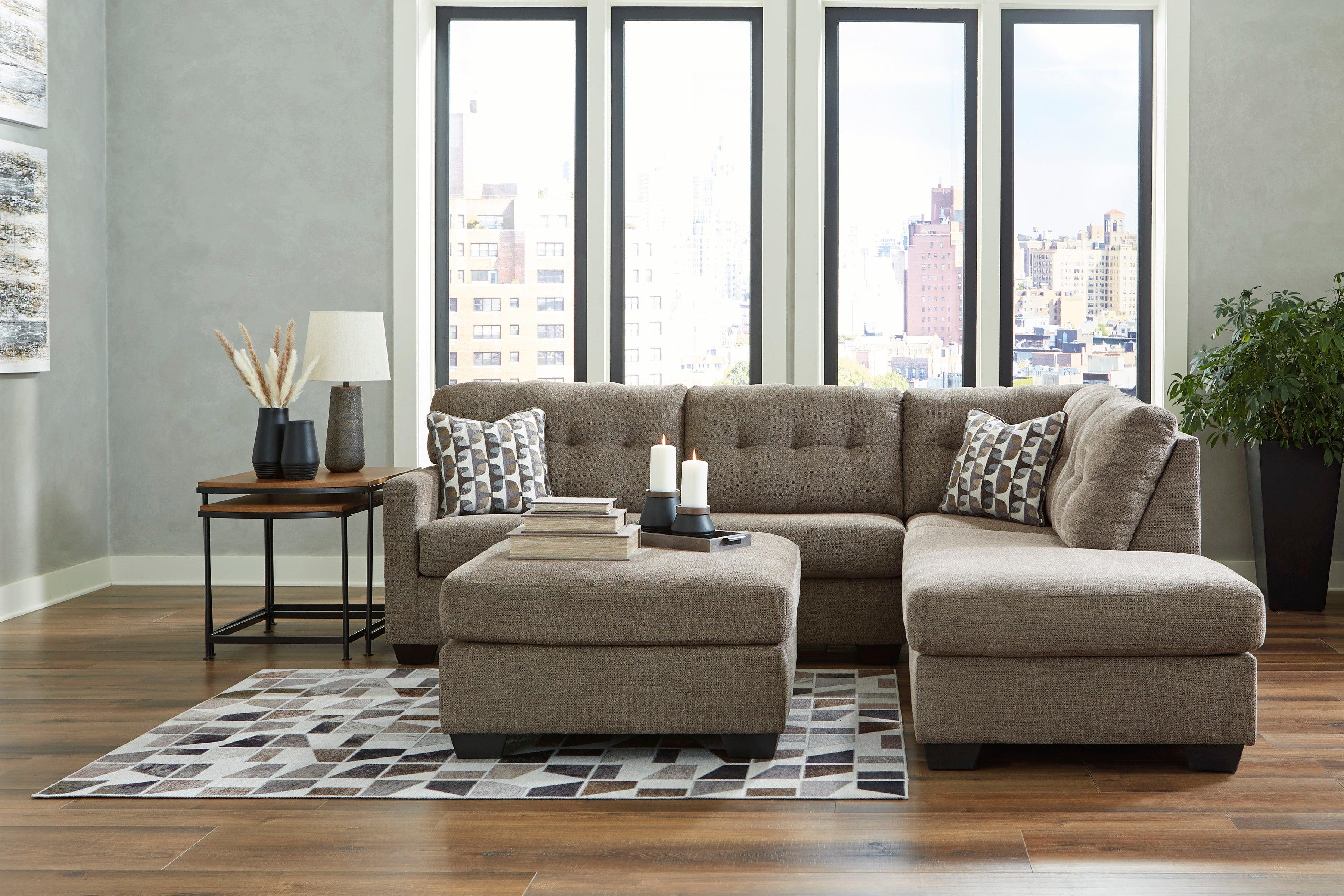Mahoney Chocolate 2-Piece Right Arm Facing Chaise Sectional - Image 3
