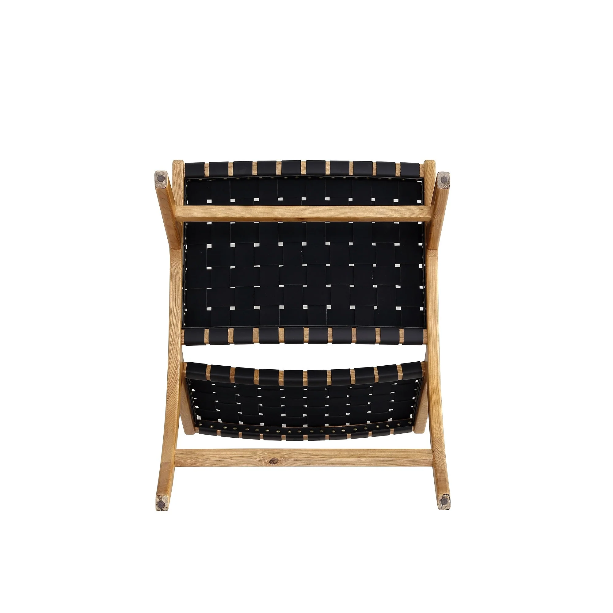 Maintenon Leatherette Accent Chair in Black with Nature Feet - Image 10