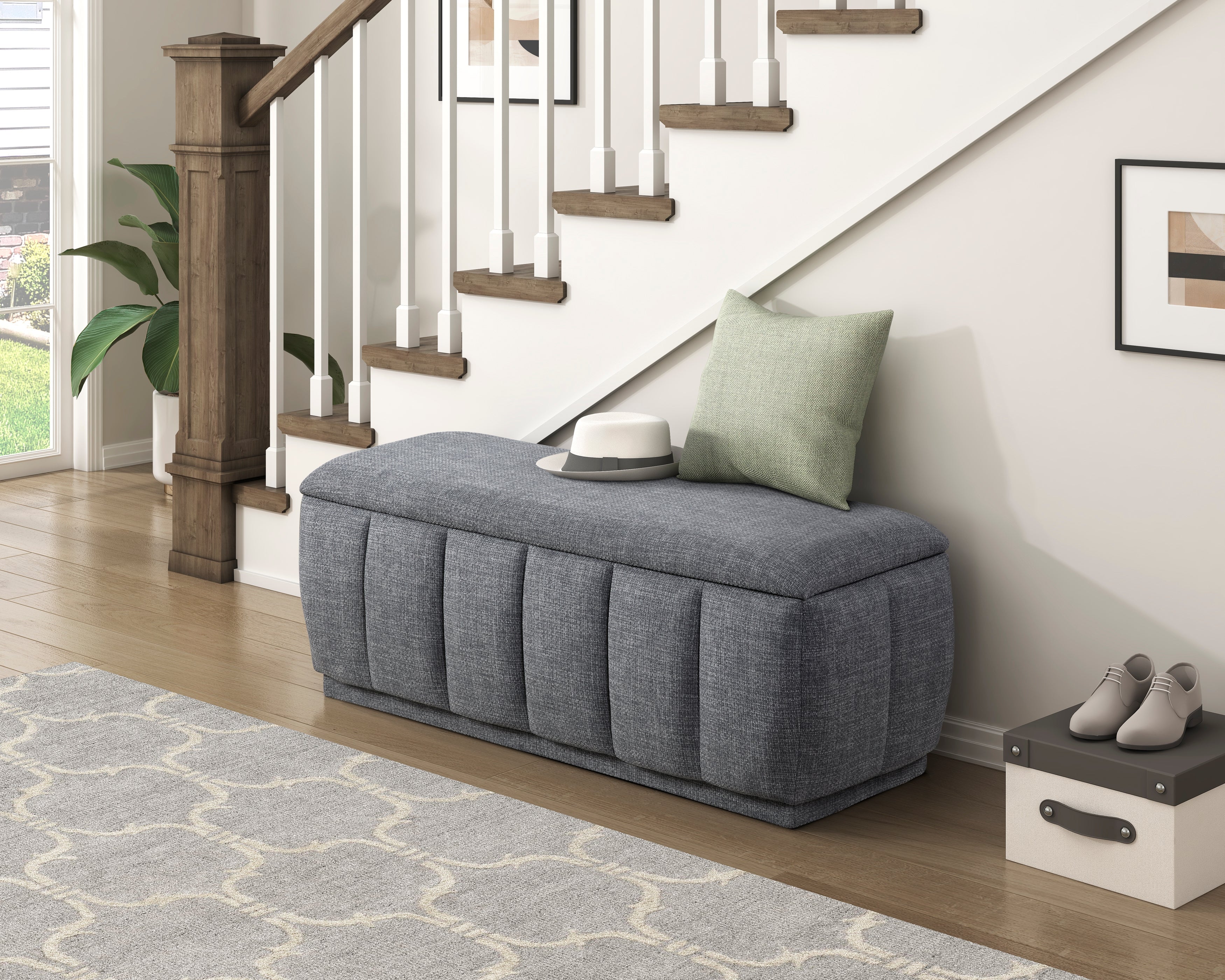 Maize Gray Storage Bench - Image 7
