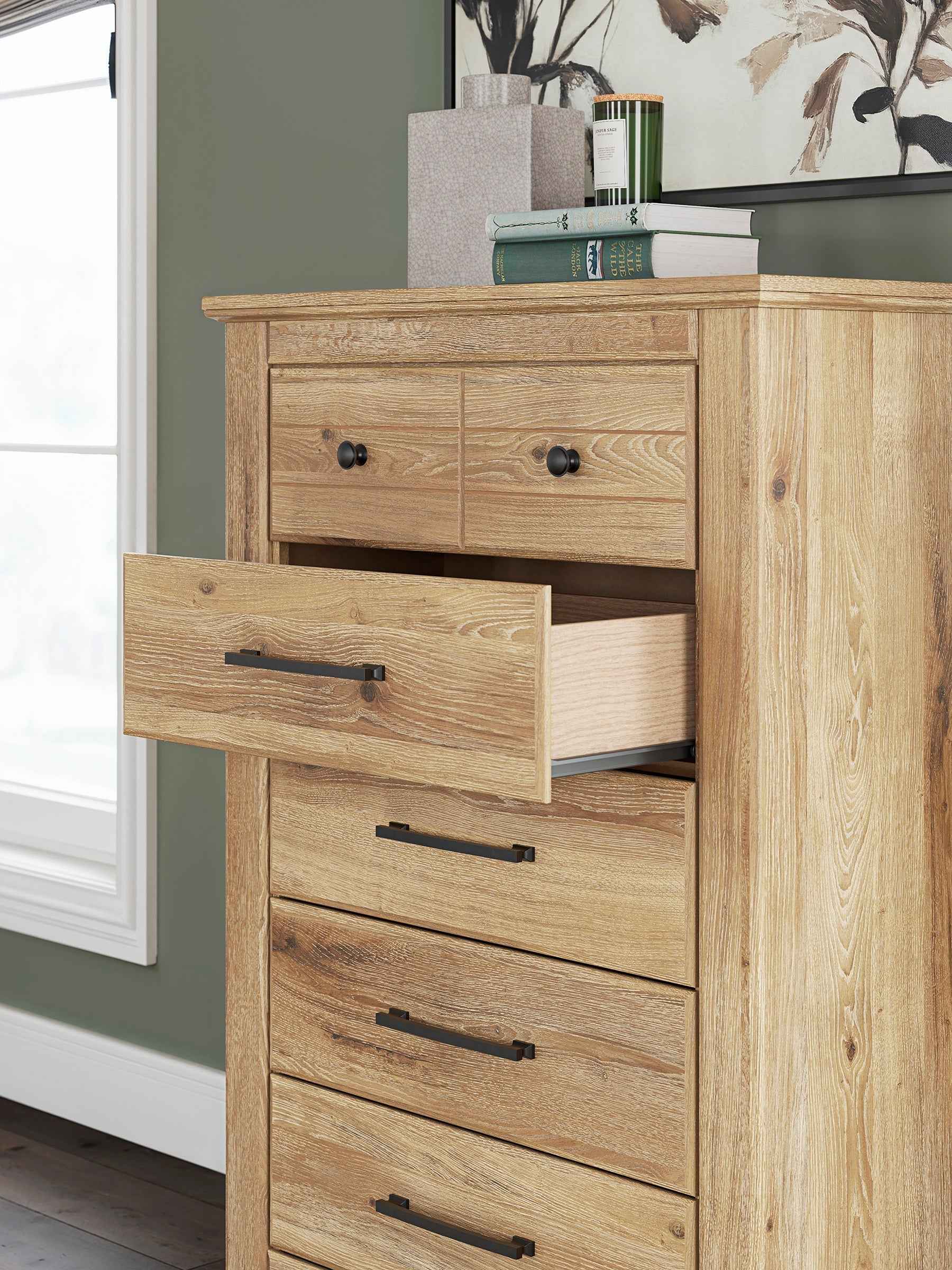 Makidern Tan Footboard Storage Youth Panel Bedroom Set with 2 Footboard Drawers - Image 13