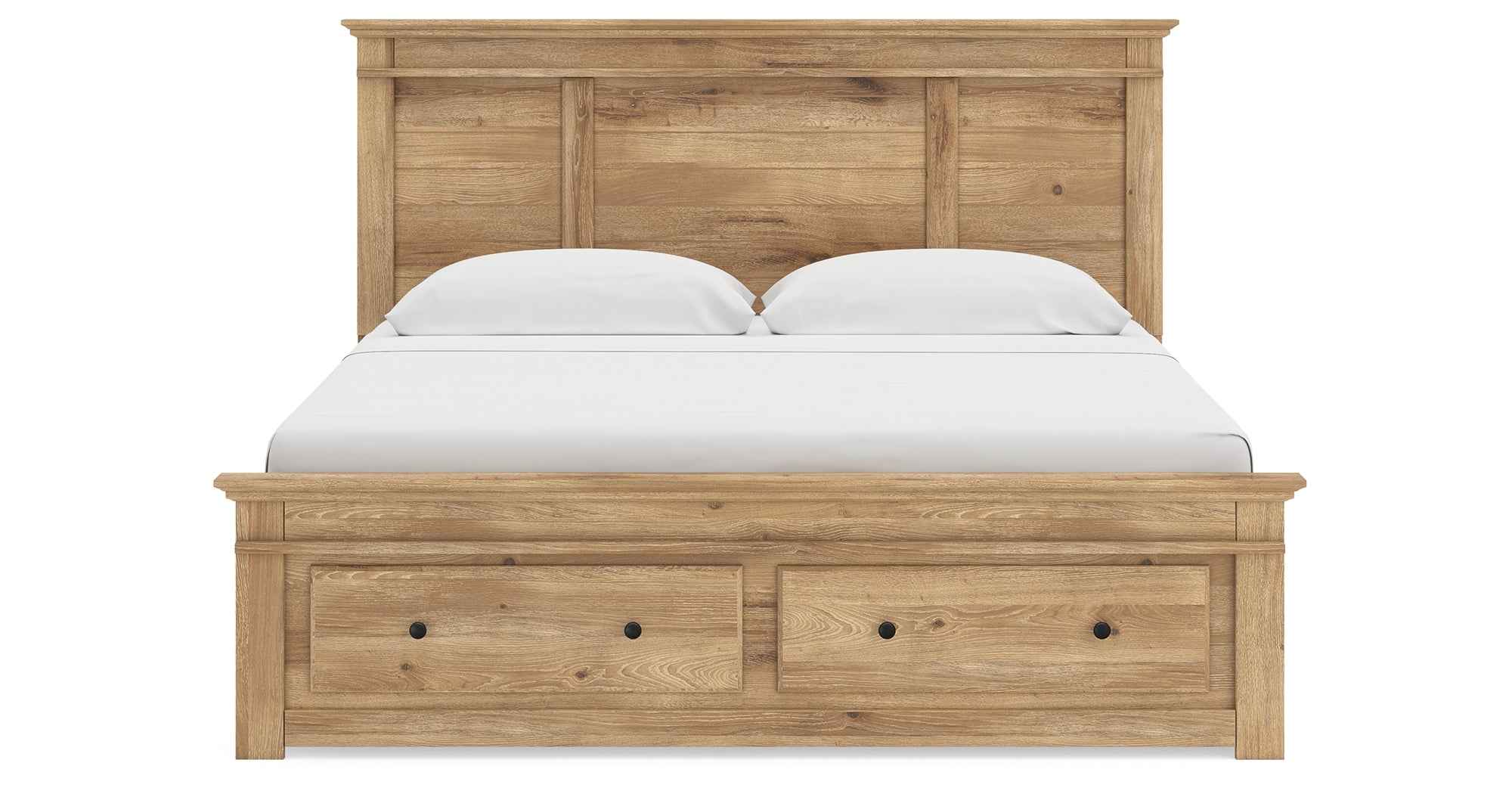 Makidern Tan King Panel Storage Bed - Image 5