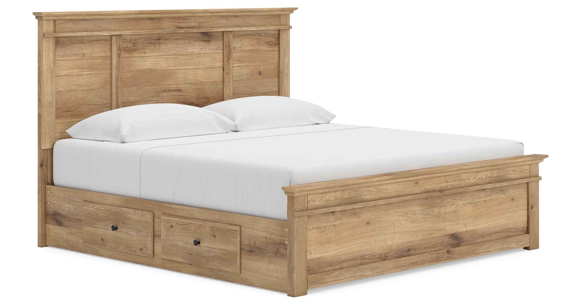 Makidern Tan King Panel Storage Bed - Image 3