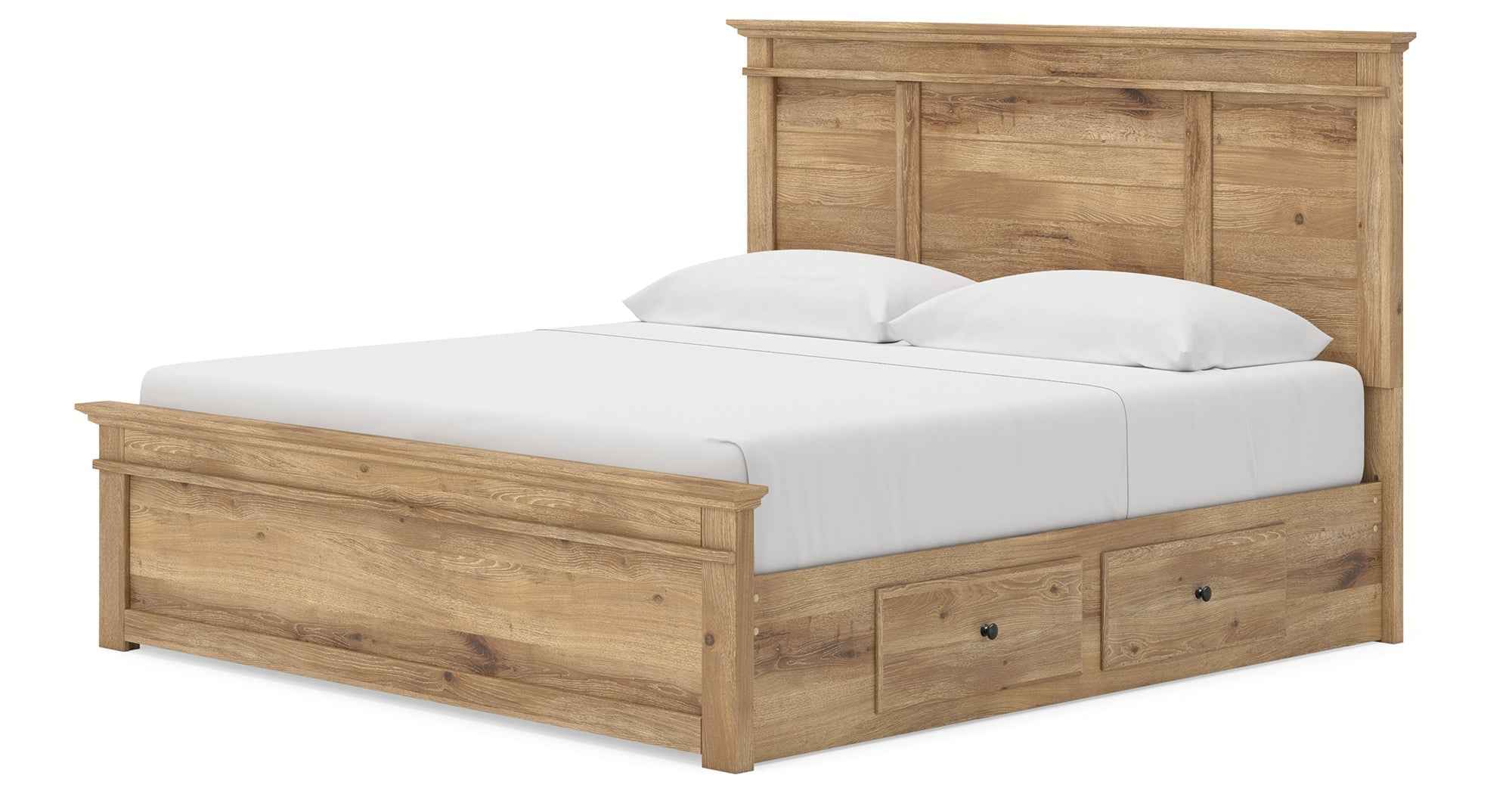 Makidern Tan King Panel Storage Bed - Image 5