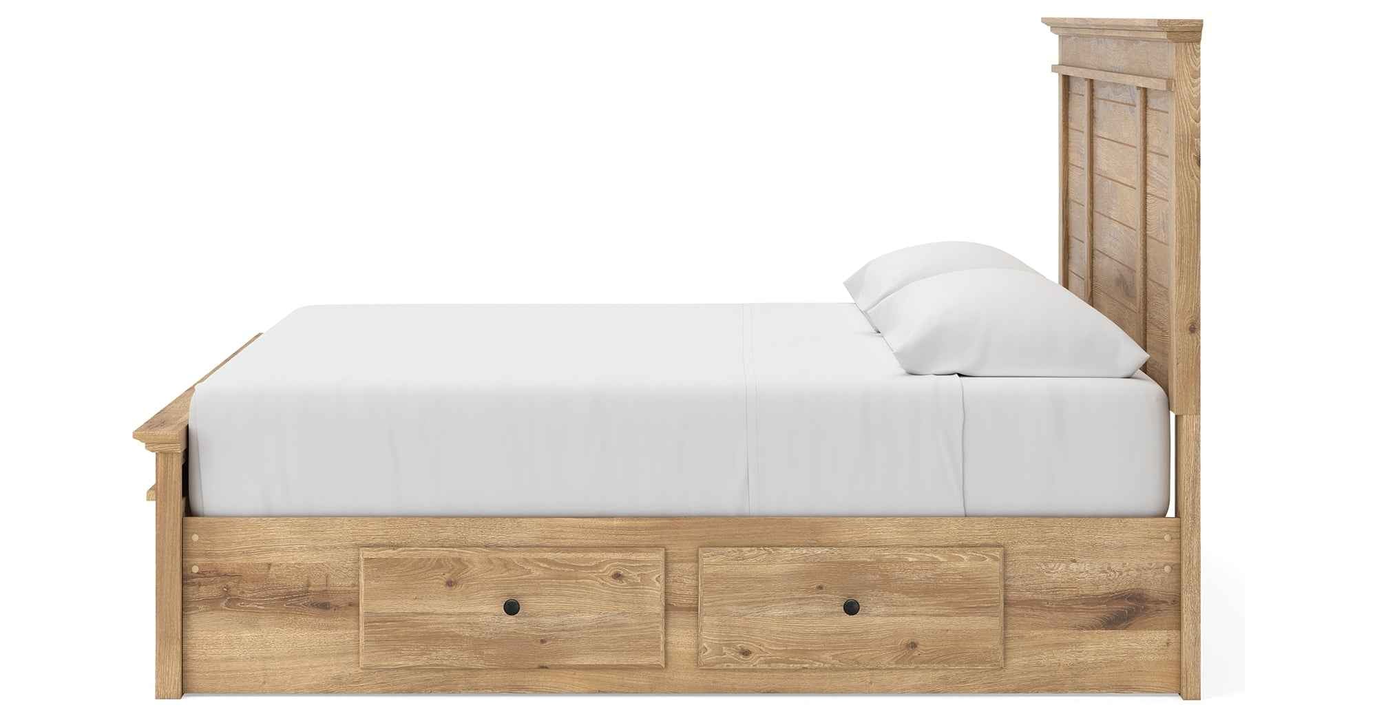 Makidern Tan King Panel Storage Bed - Image 8