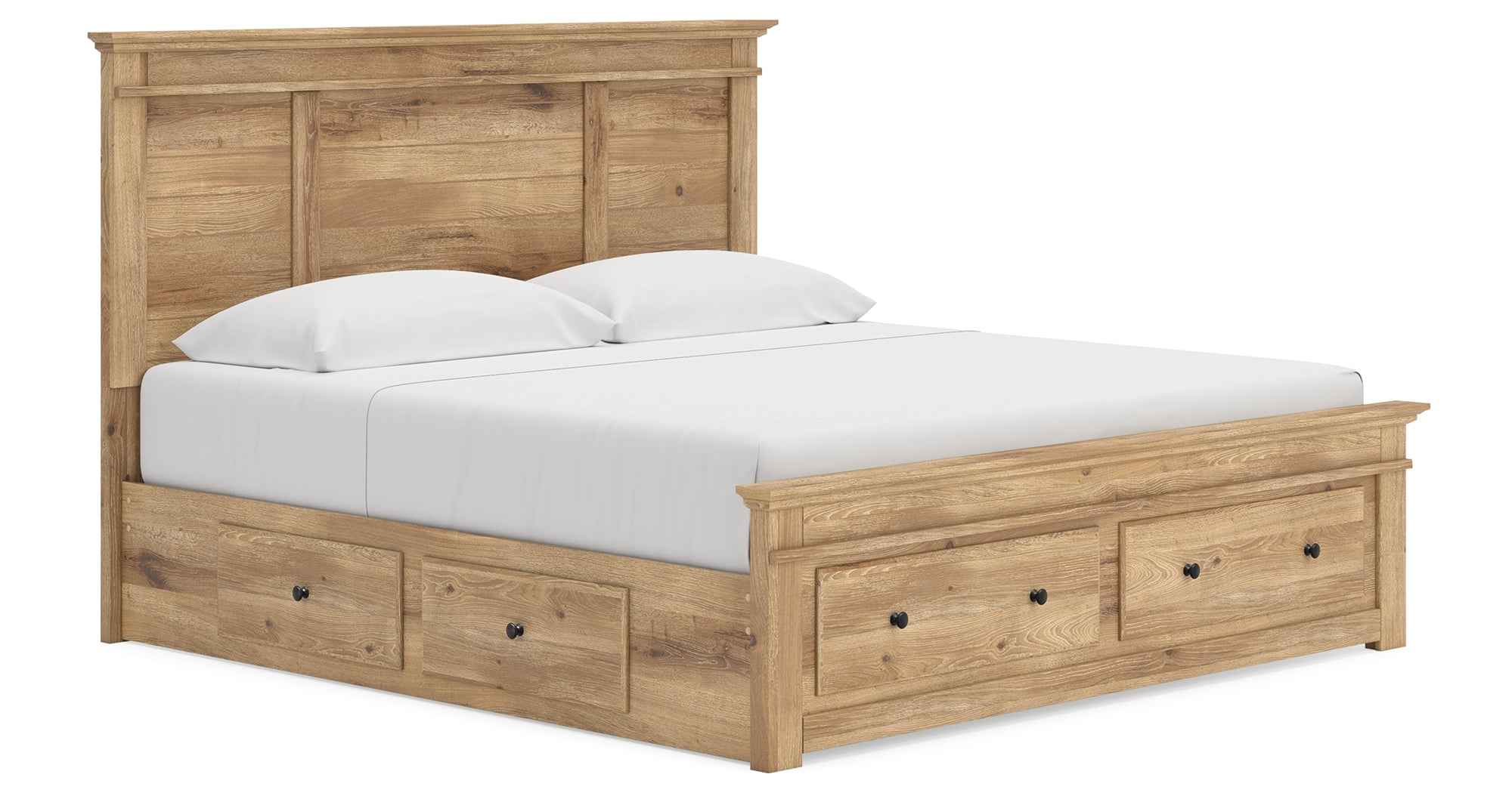 Makidern Tan King Panel Storage Bed - Image 3