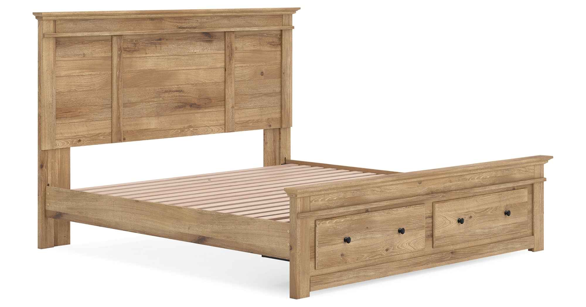 Makidern Tan King Panel Storage Bed - Image 4