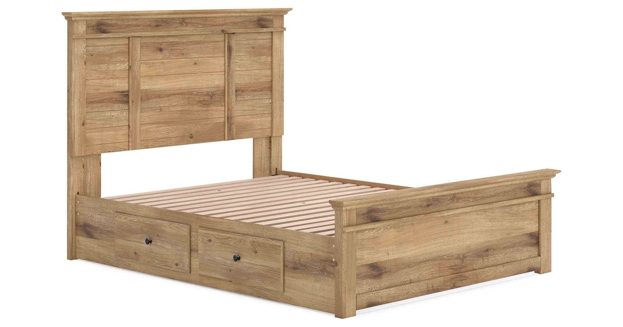 Makidern Tan Queen Panel Storage Bed - Image 4
