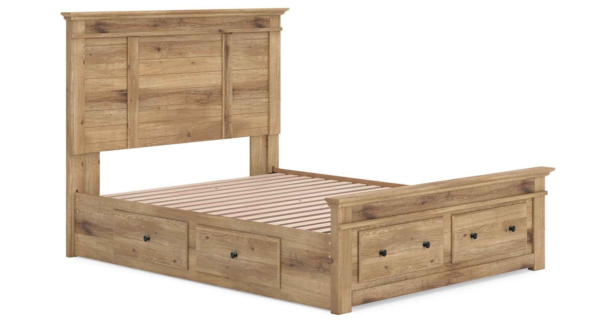 Makidern Tan Queen Panel Storage Bed - Image 4