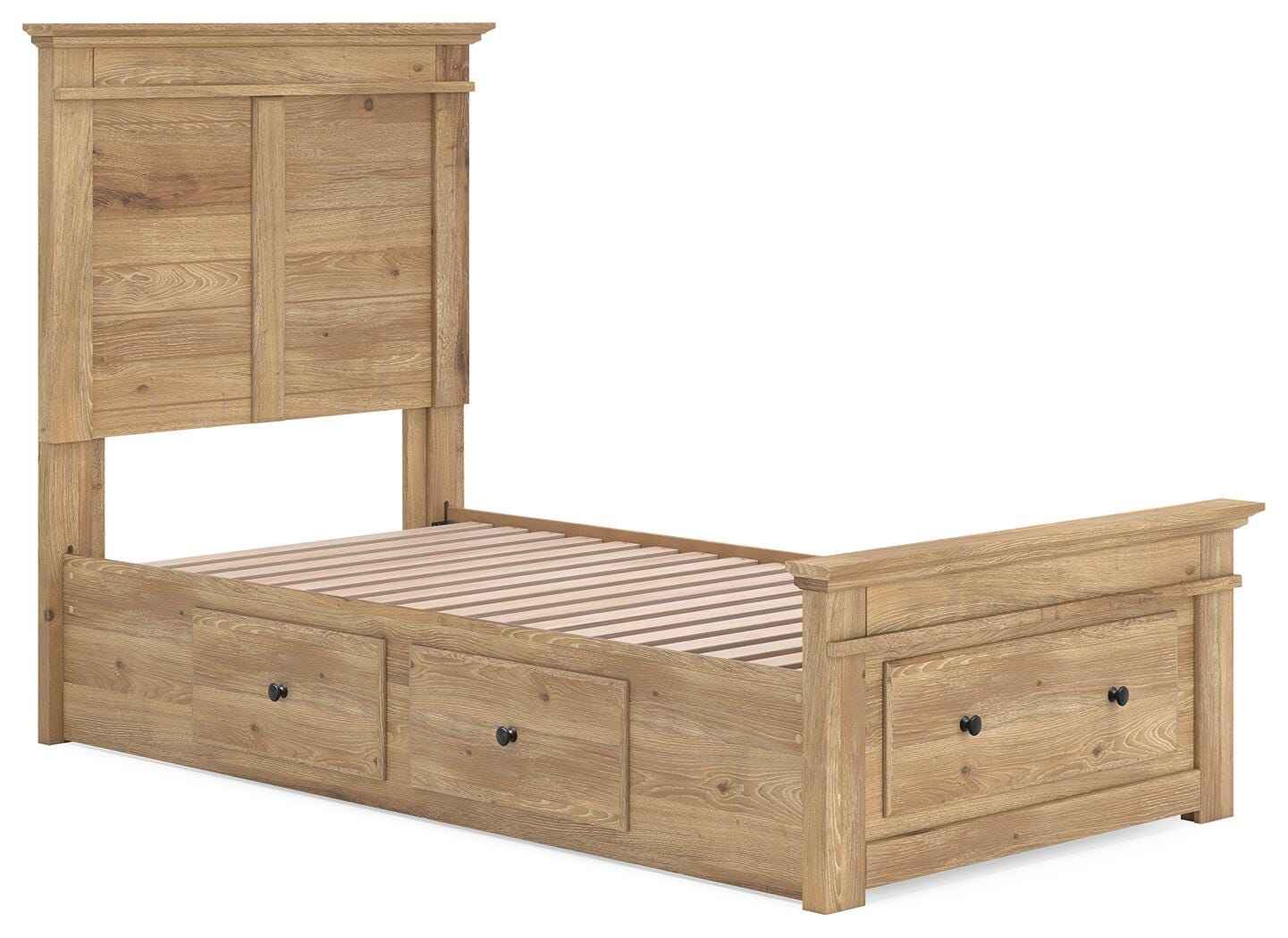 Makidern Tan Twin Panel Storage Bed - Image 11