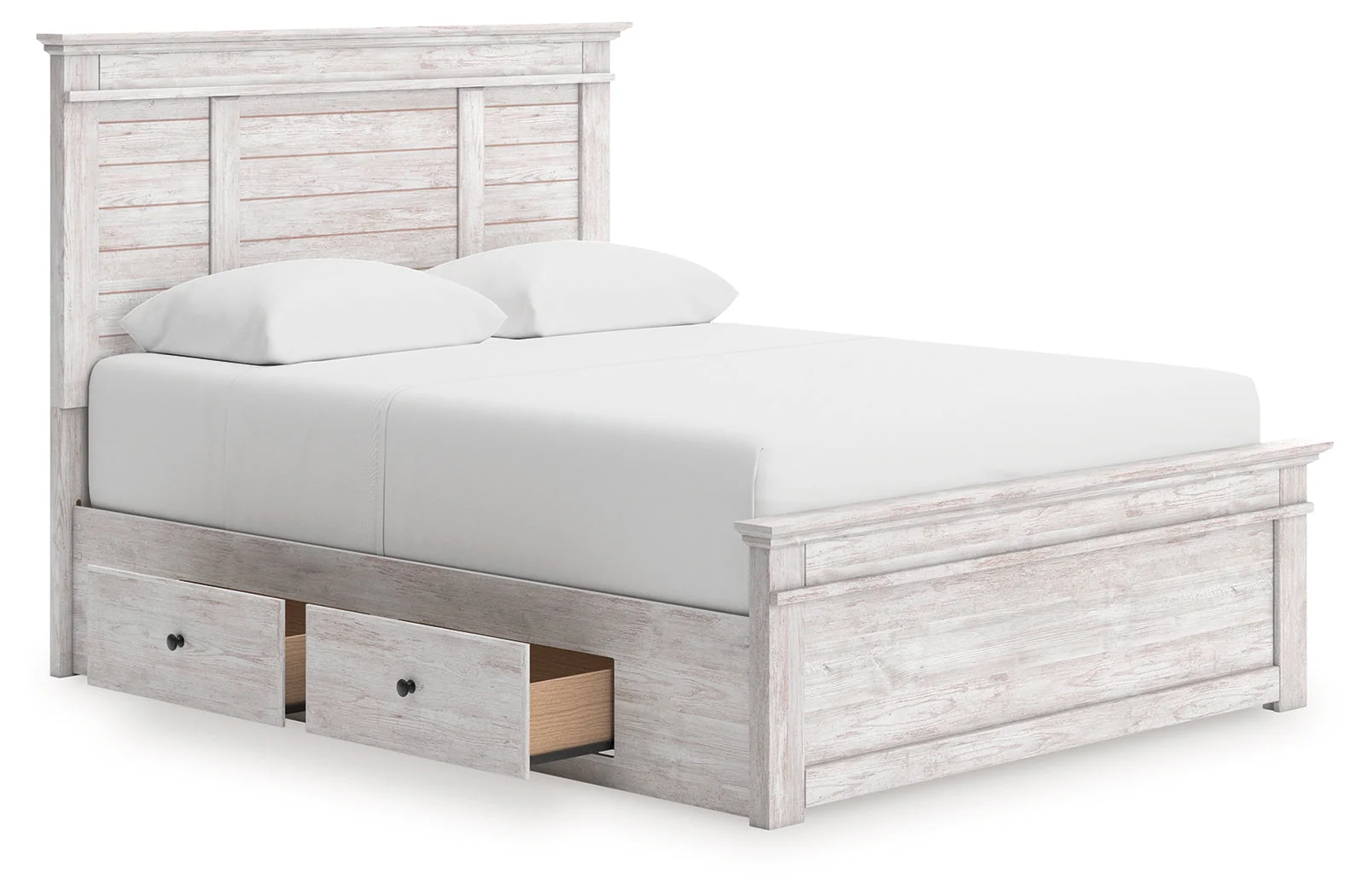 Makidern Whitewash Queen Panel Storage Bed - Image 4
