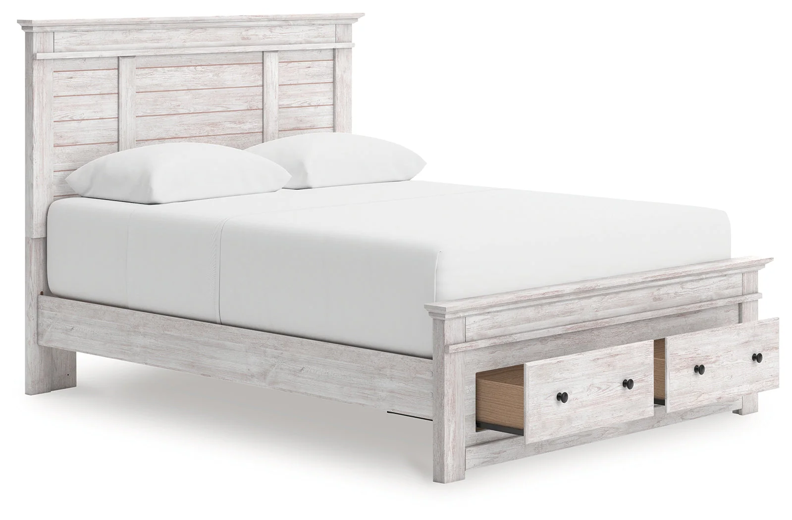 Makidern Whitewash Queen Panel Storage Bed - Image 4