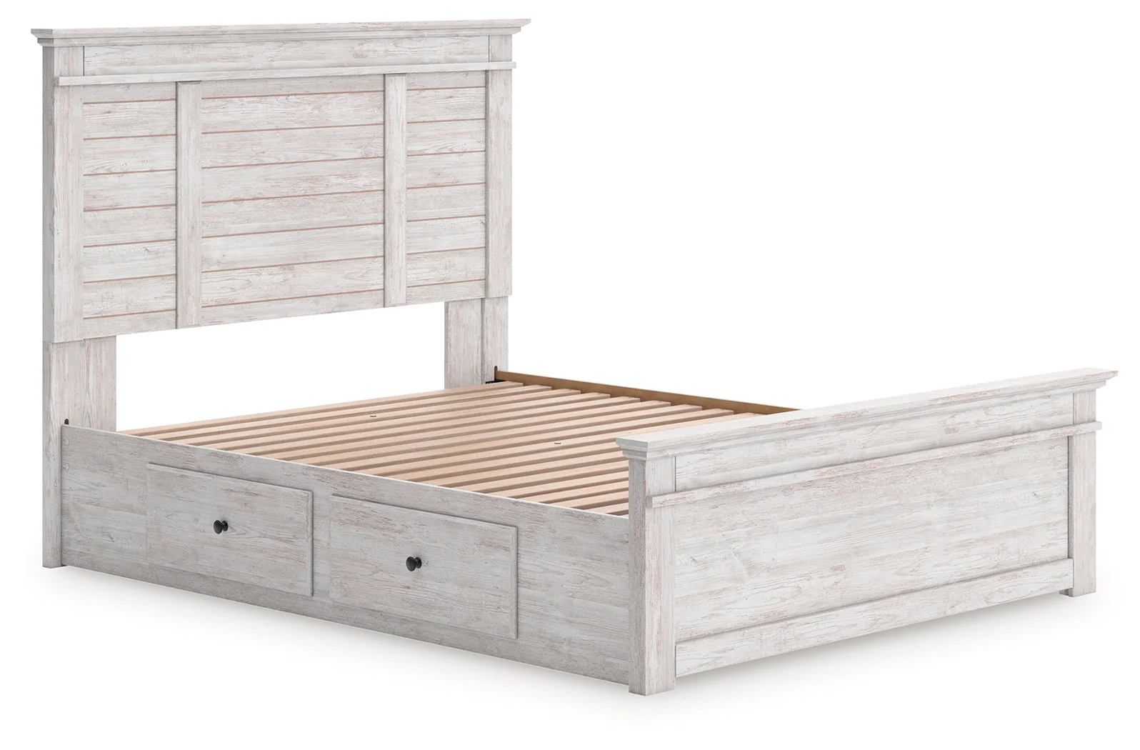Makidern Whitewash Queen Panel Storage Bed - Image 3