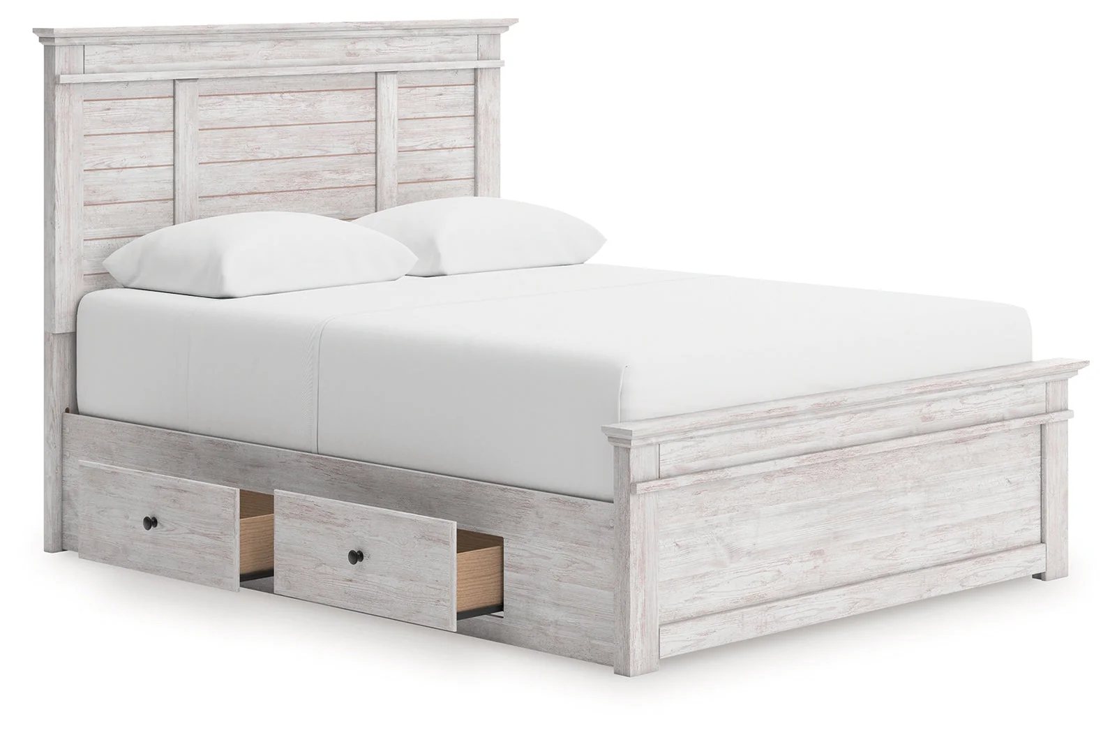 Makidern Whitewash Queen Panel Storage Bed - Image 4