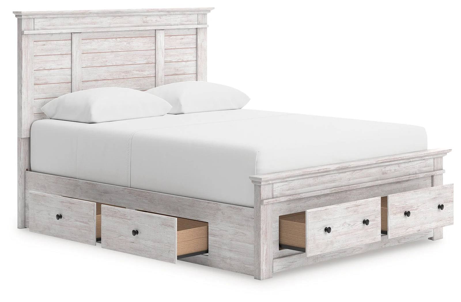Makidern Whitewash Queen Panel Storage Bed - Image 4