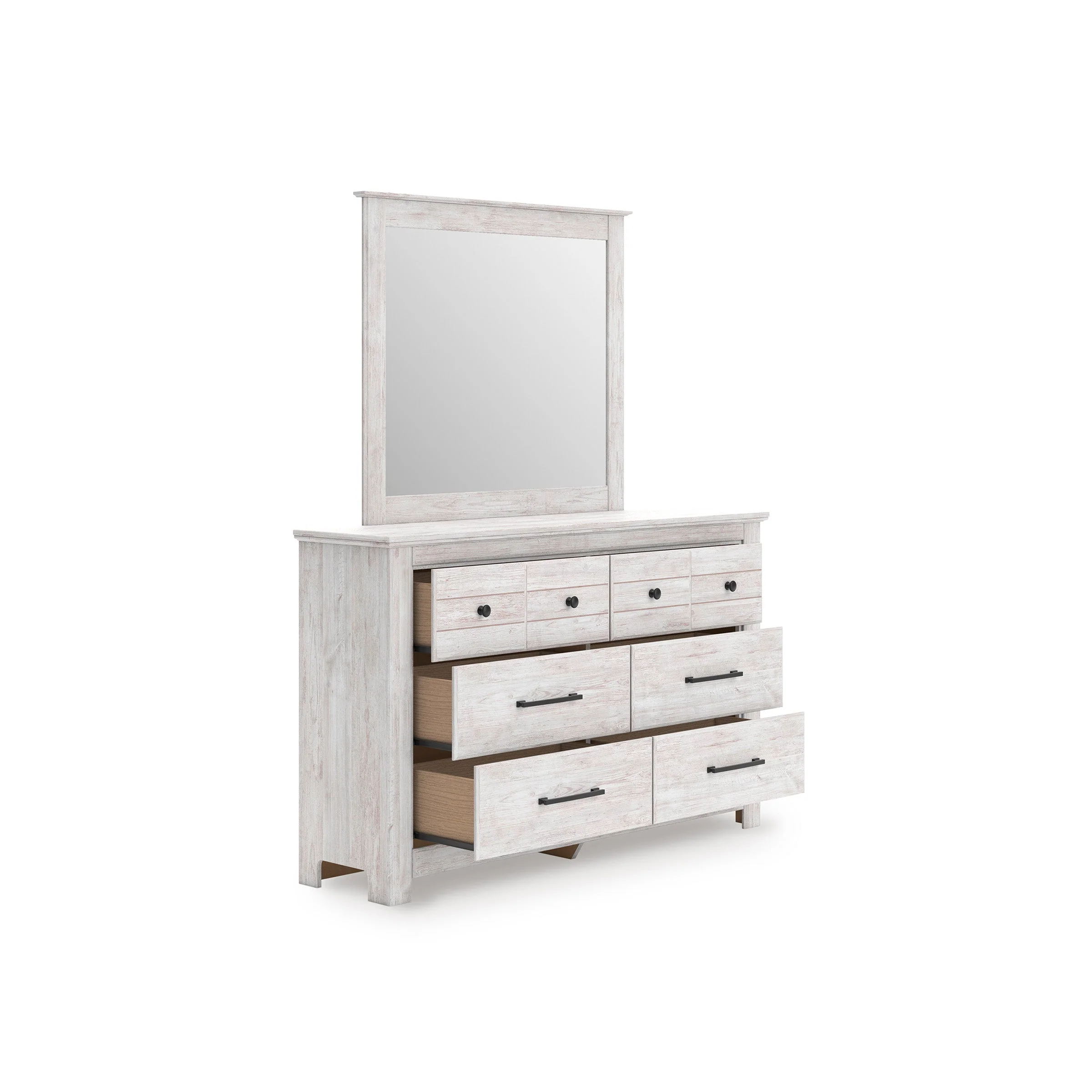 Makidern Whitewash Storage Panel Bedroom Set with 4 Drawers - Image 17