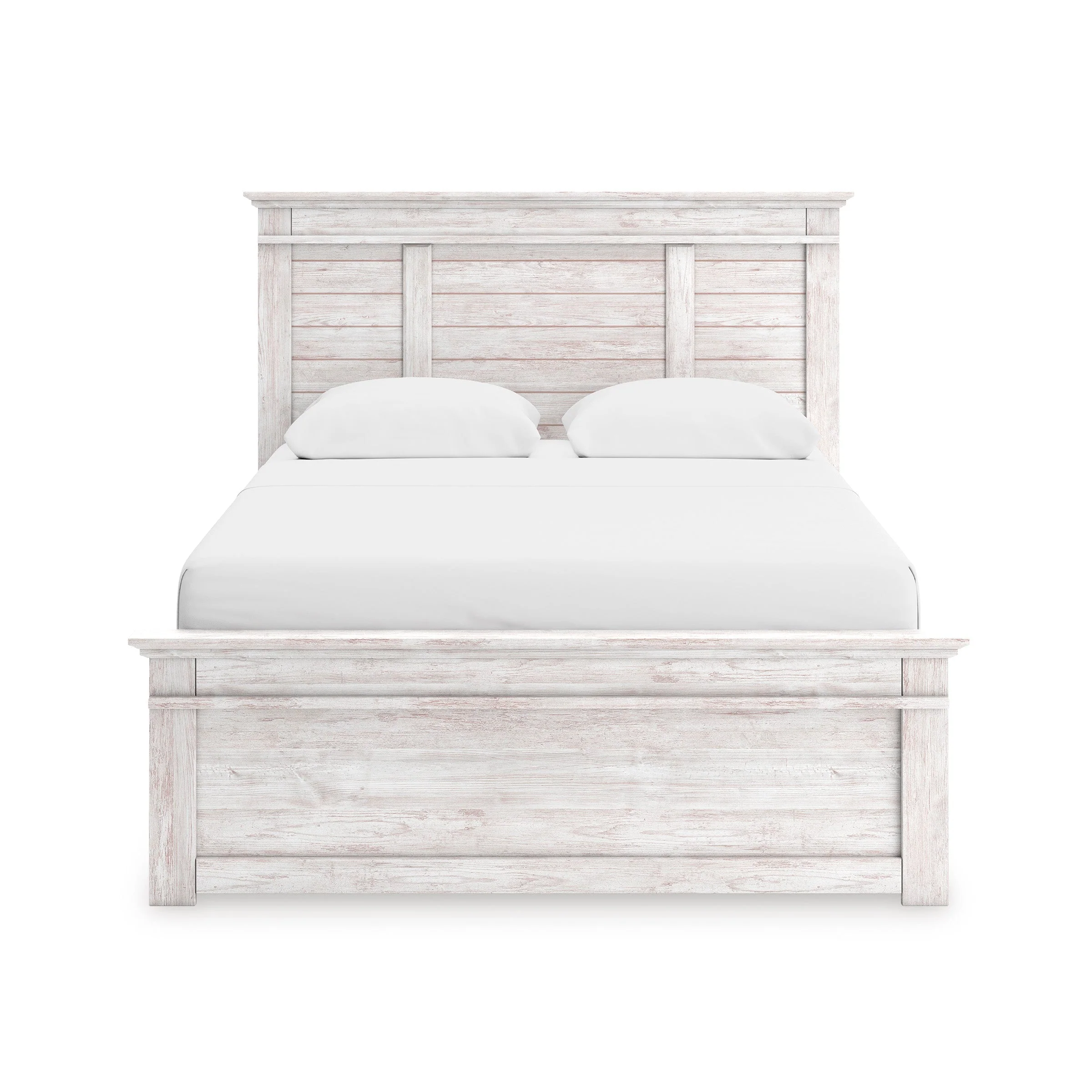 Makidern Whitewash Storage Panel Bedroom Set with 4 Side Drawers - Image 6