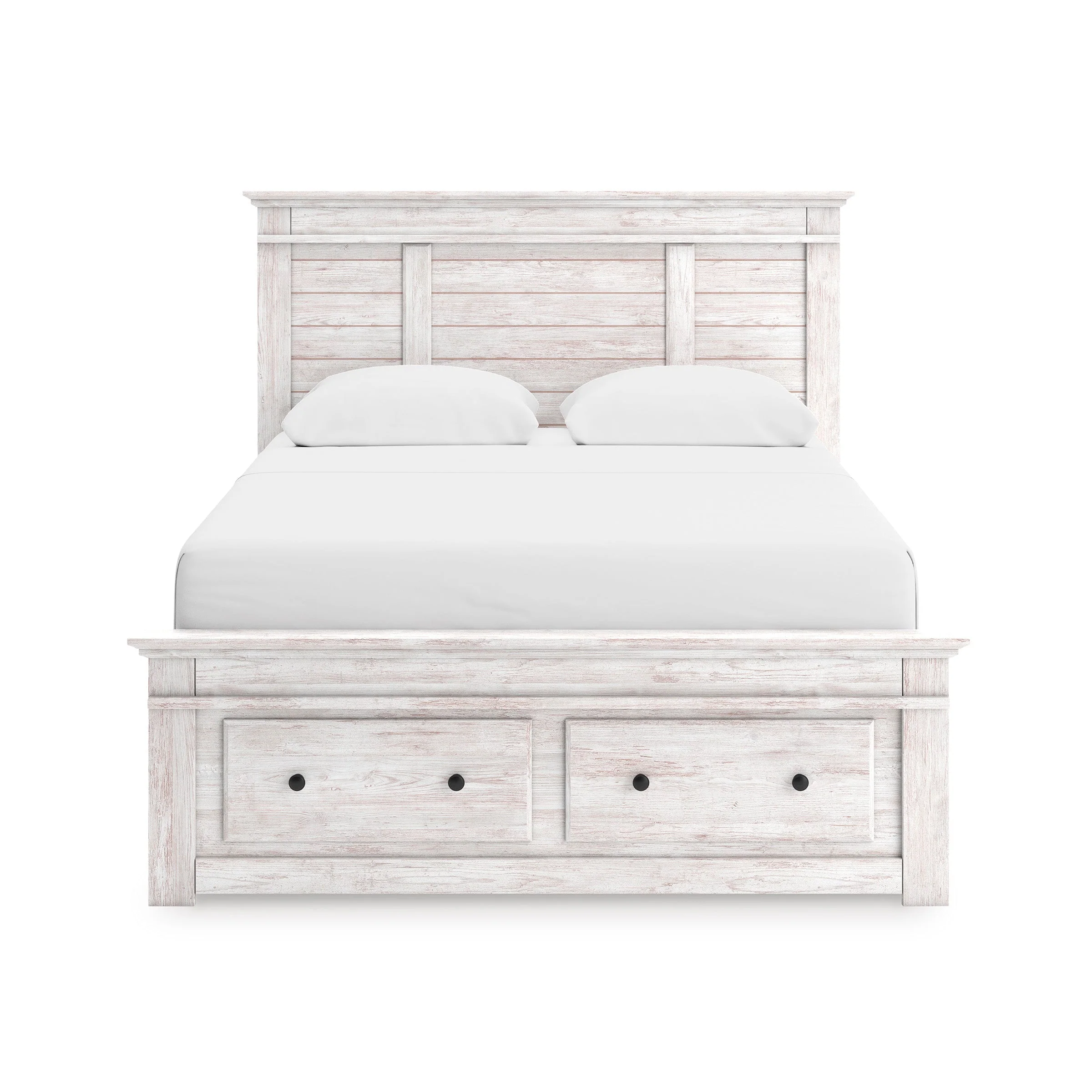 Makidern Whitewash Storage Panel Bedroom Set with 6 Drawers - Image 8