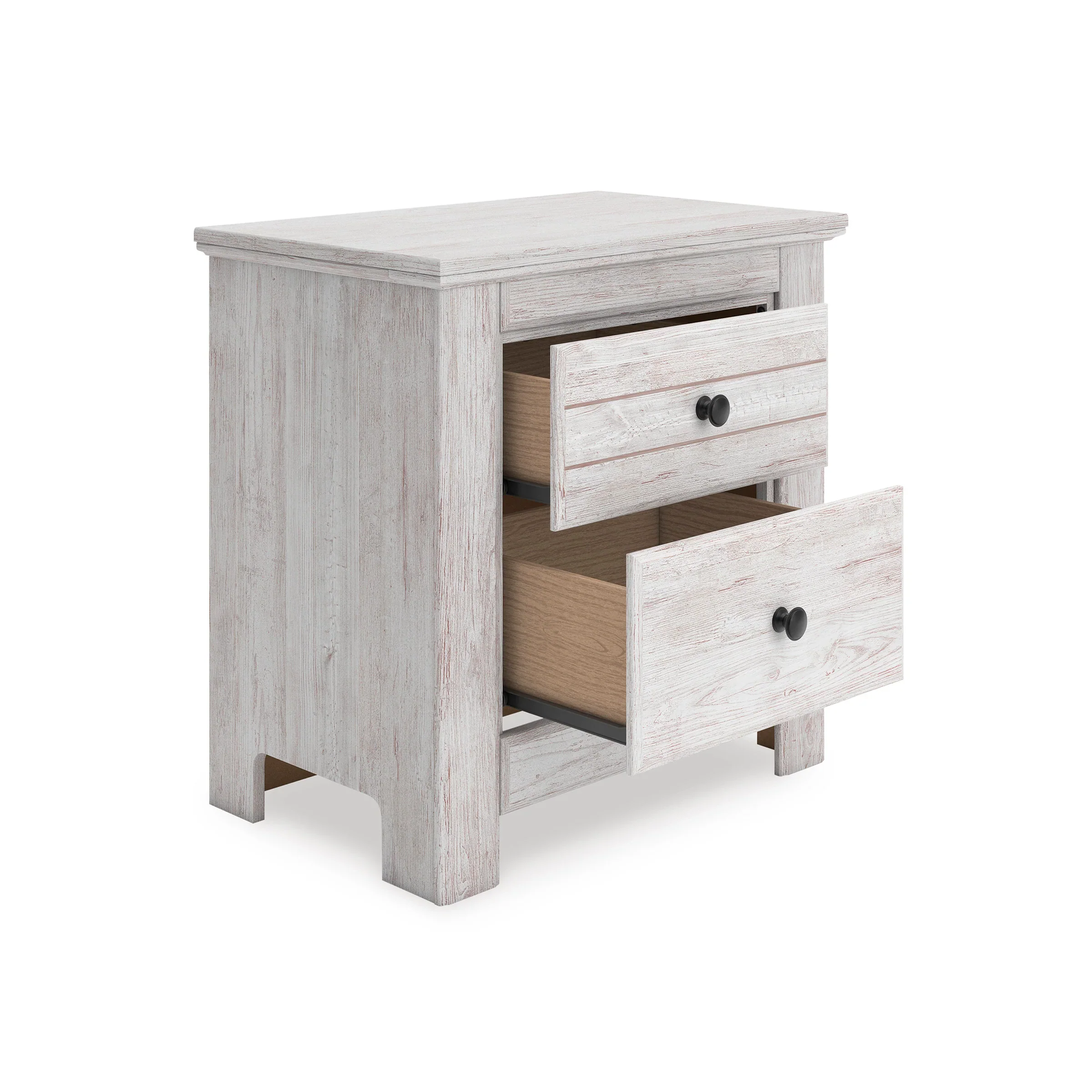 Makidern Whitewash Two Drawer Nightstand - Image 3