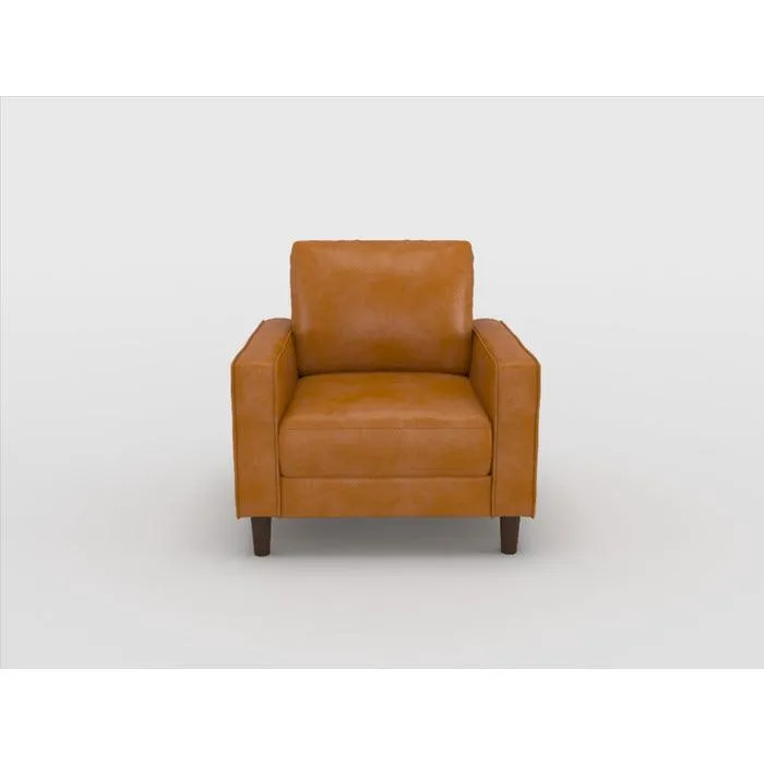Malcolm Brown Faux Leather Chair - Image 3