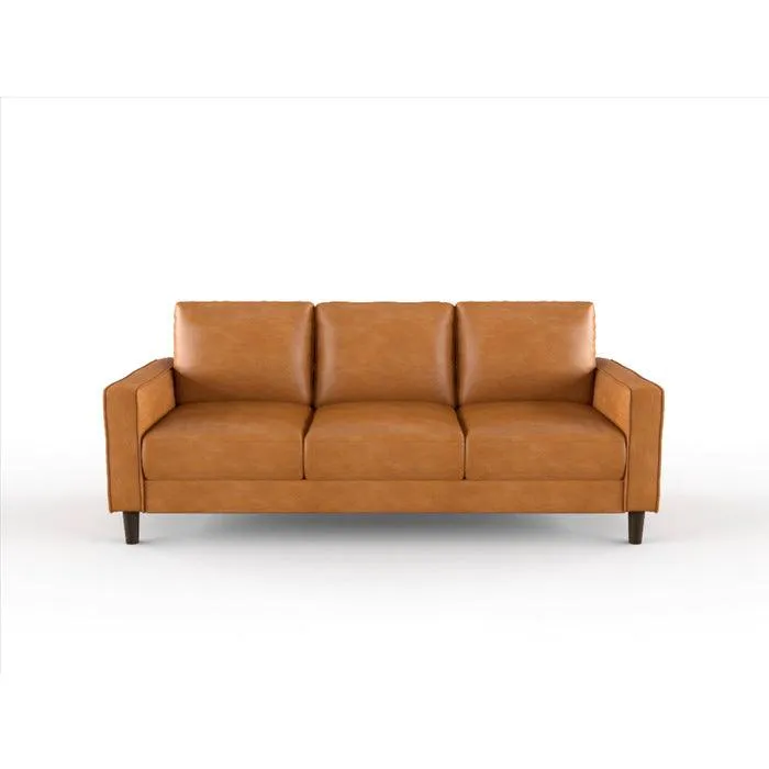 Malcolm Brown Faux Leather Sofa