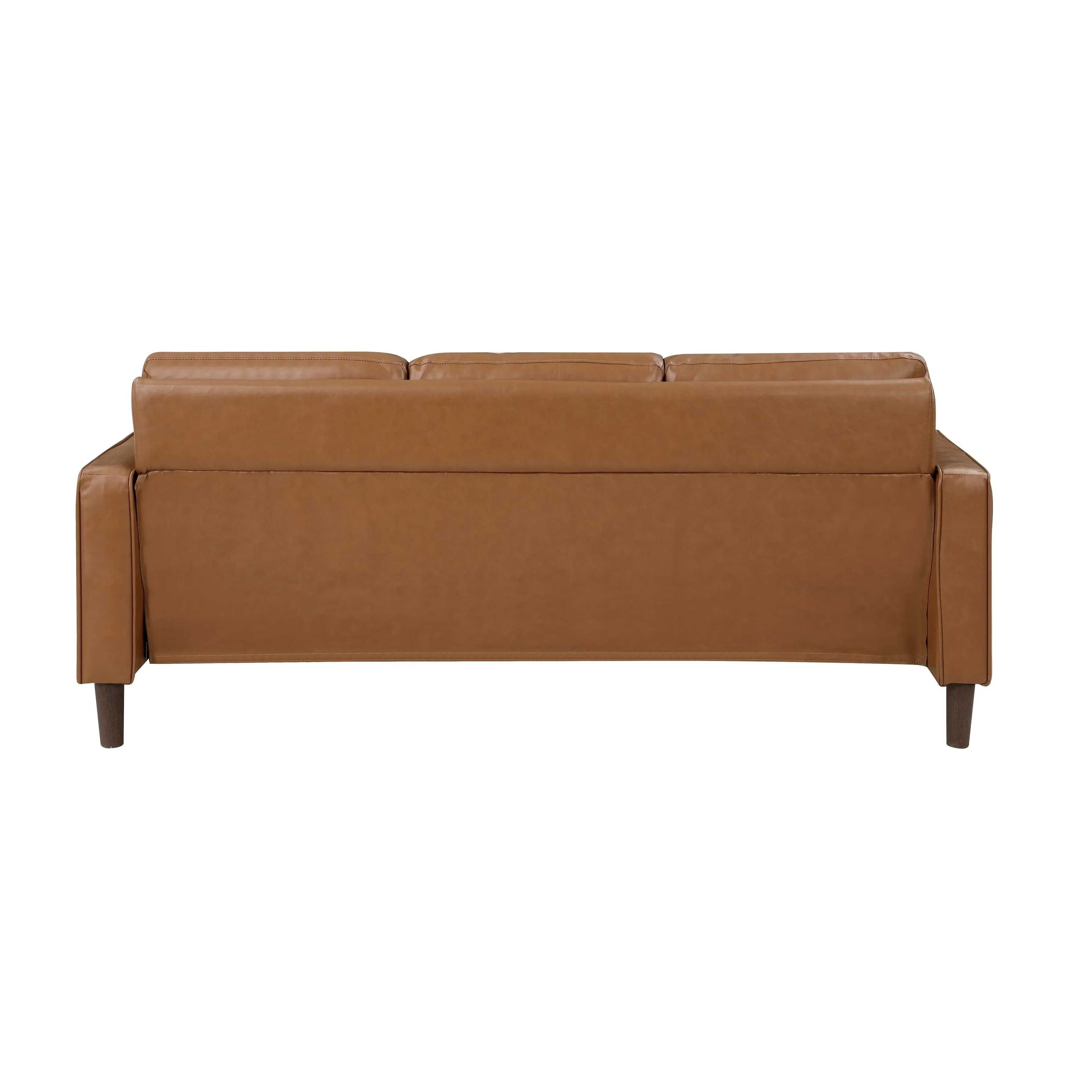 Malcolm Brown Faux Leather Sofa - Image 4
