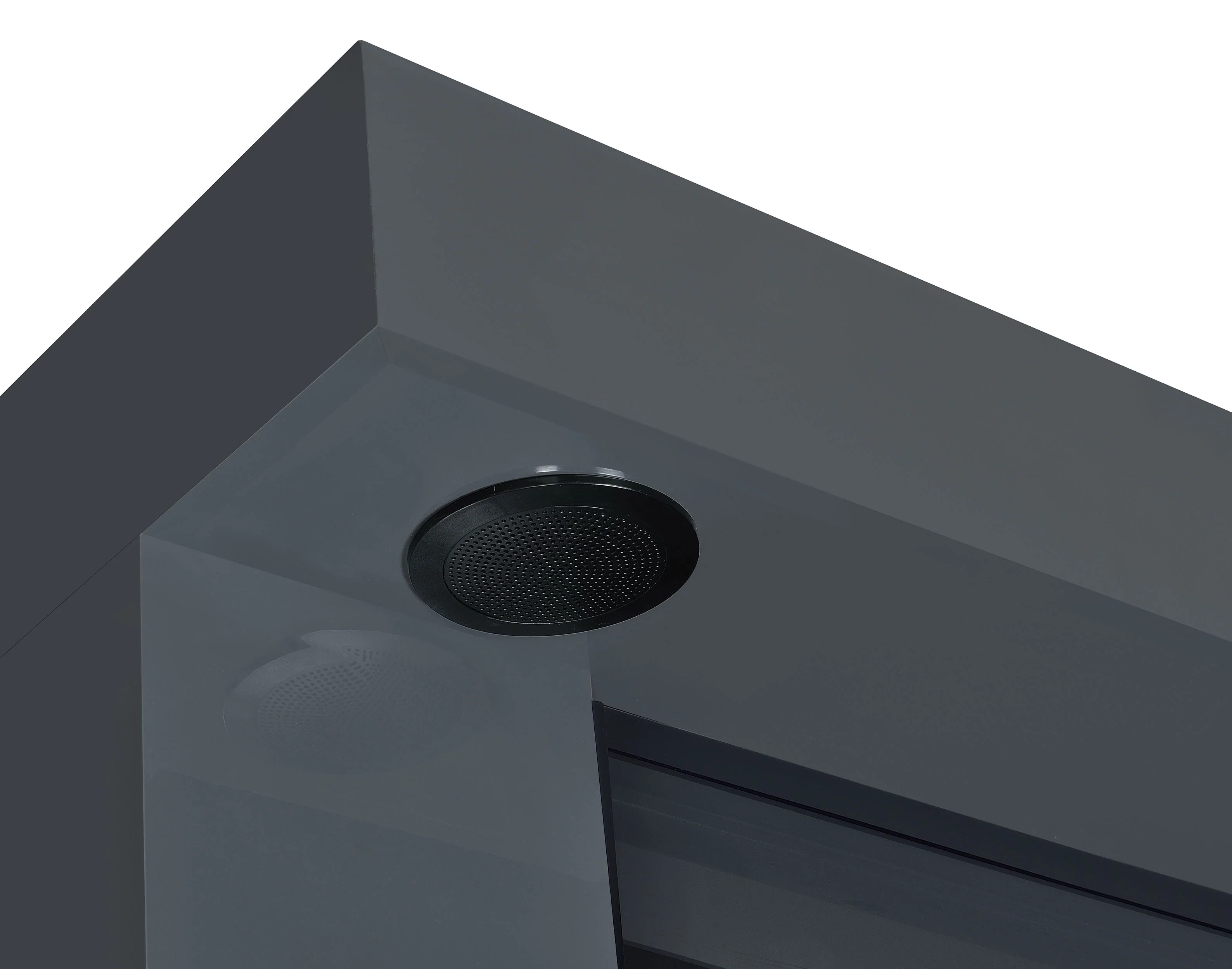 Mallory Grey High Gloss TV Stand Fireplace Console Bluetooth Speaker - Image 7