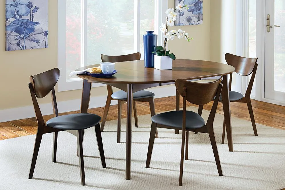 Malone Dark Walnut/Black Upholstered Dining Chairs, Set of 2 - Image 3