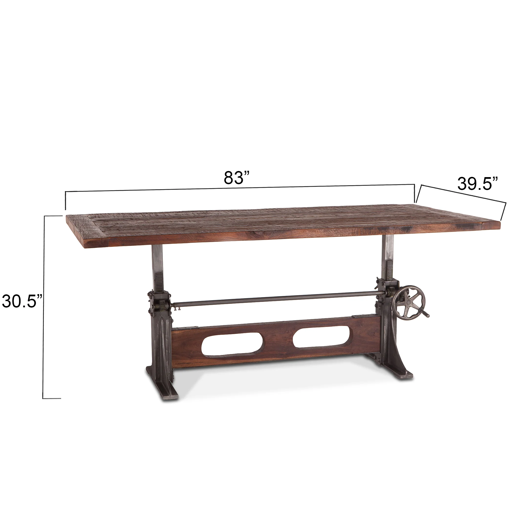 Manchester 84" Adjustable Dining Table in Natural Reclaimed - Image 10