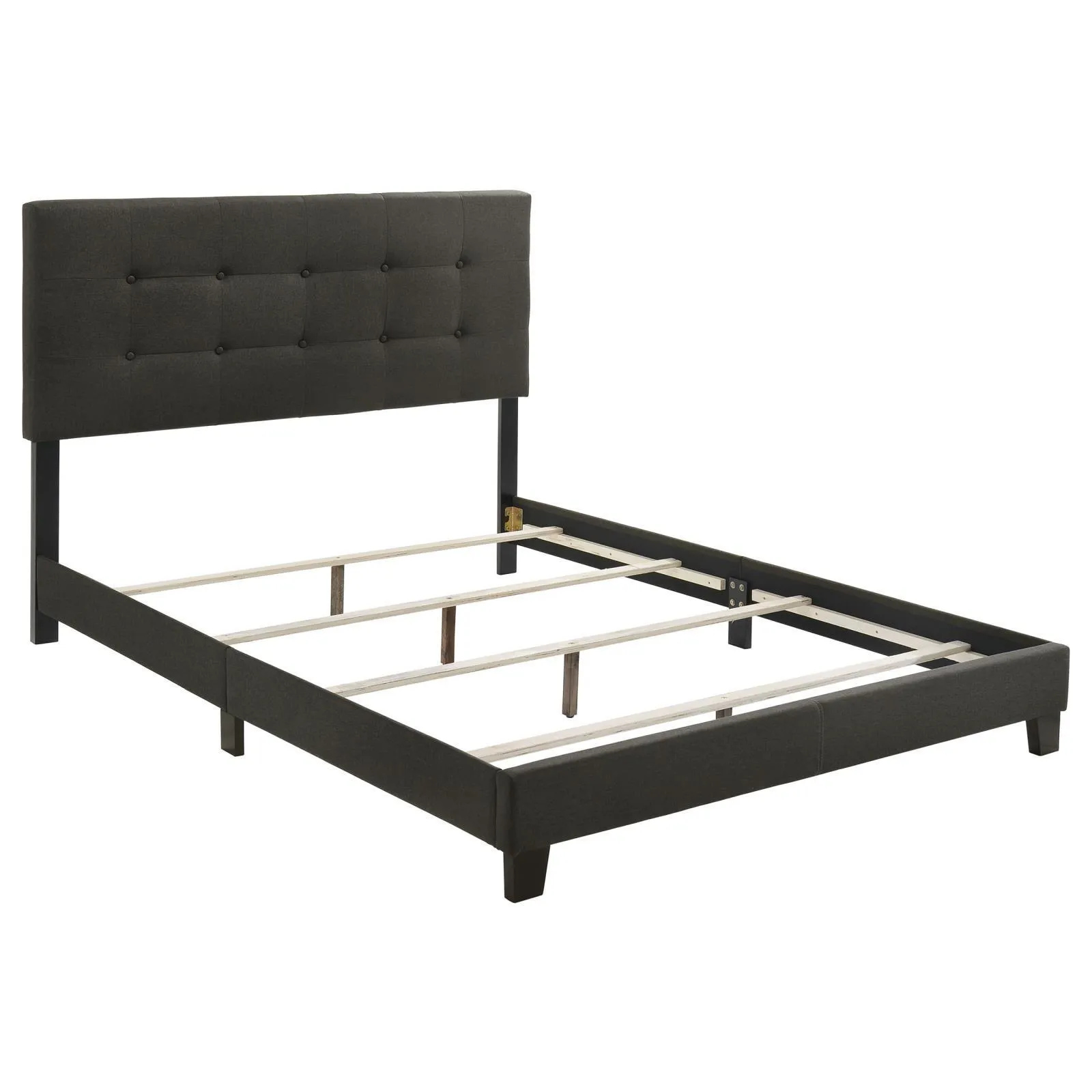 Mapes Charcoal Tufted Upholstered Queen Bed - Image 4