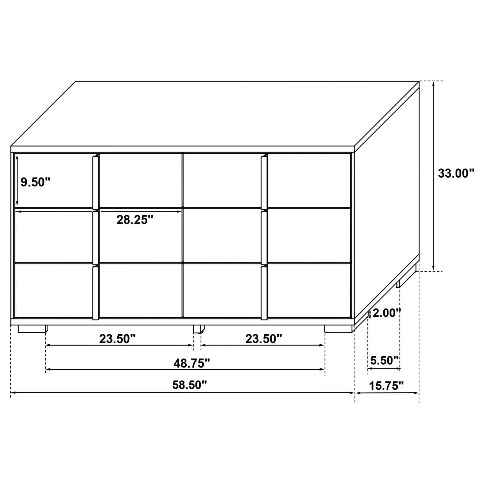 Marceline Black 6-drawer Dresser - Image 14