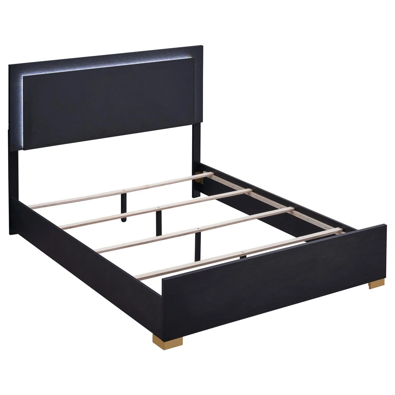 Marceline Black Full Bed with LED Headboard - Image 2