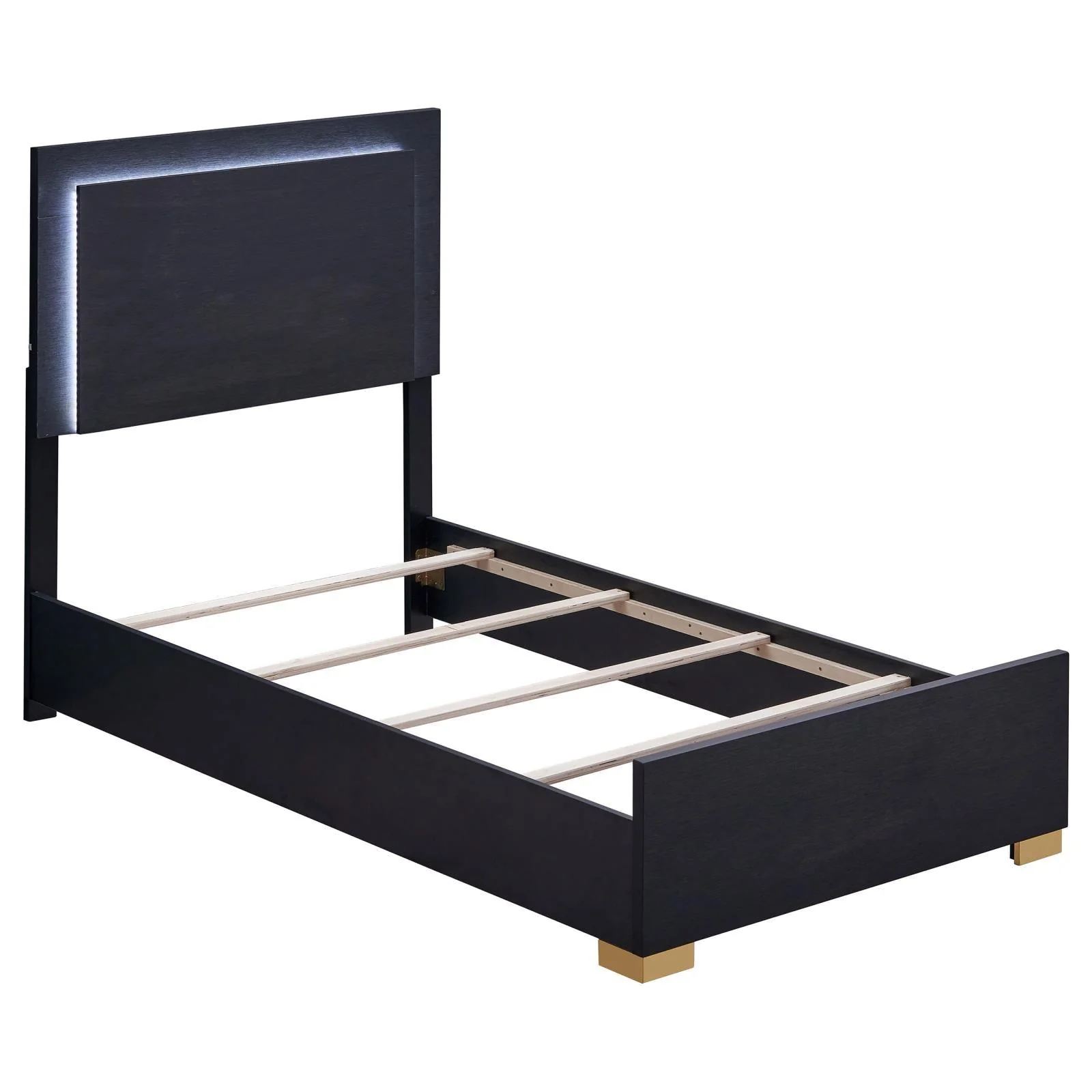 Marceline Black Twin Bed with LED Headboard - Image 2