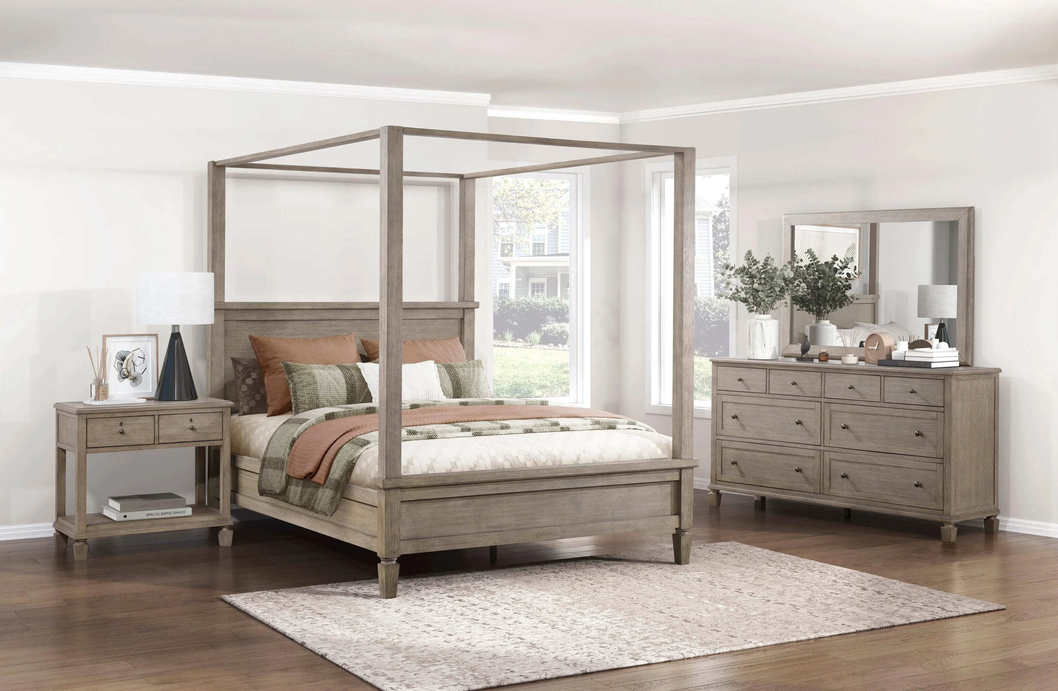 Marceline Gray Oak Dresser - Image 6