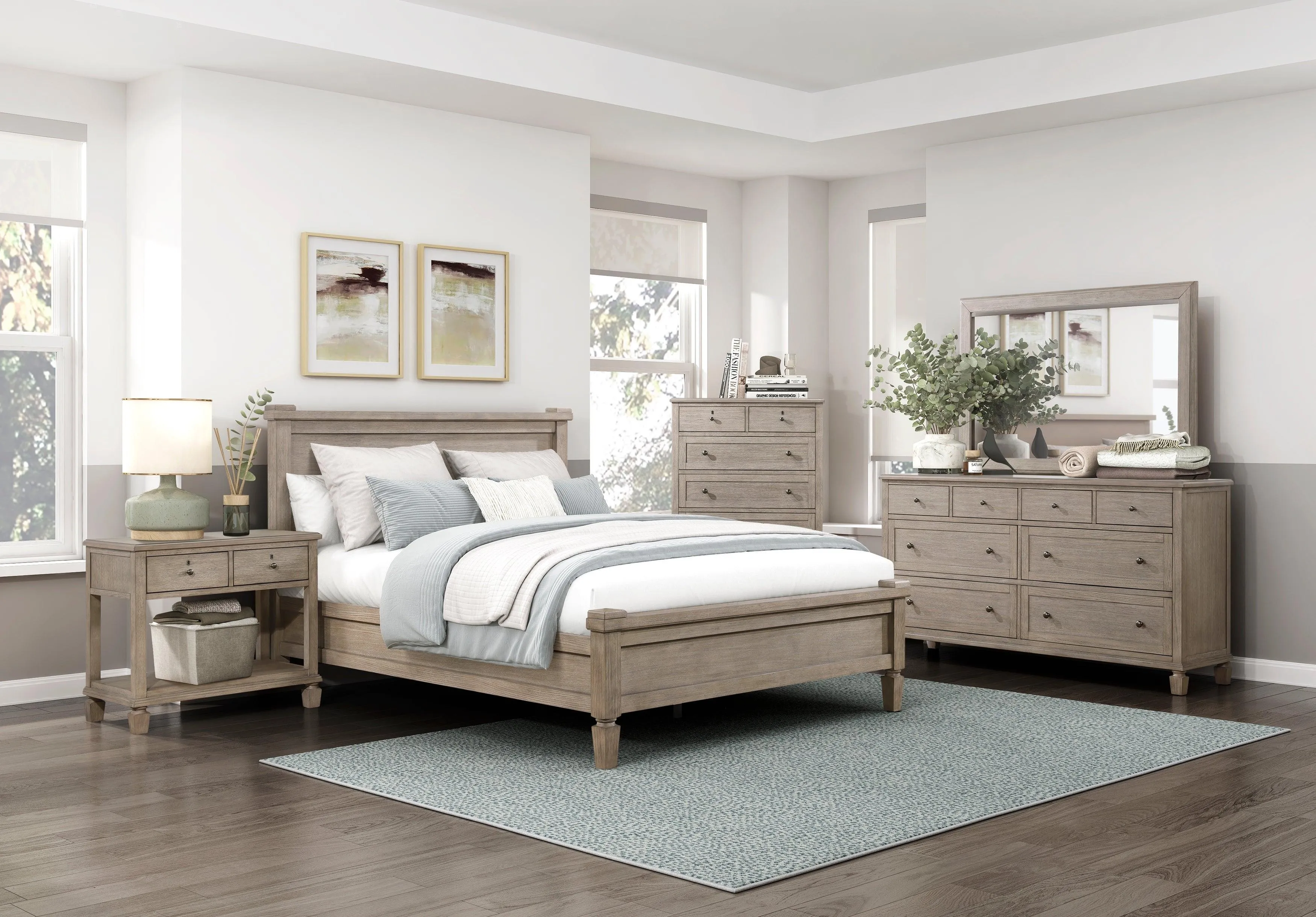 Marceline Gray Oak Nightstand - Image 7
