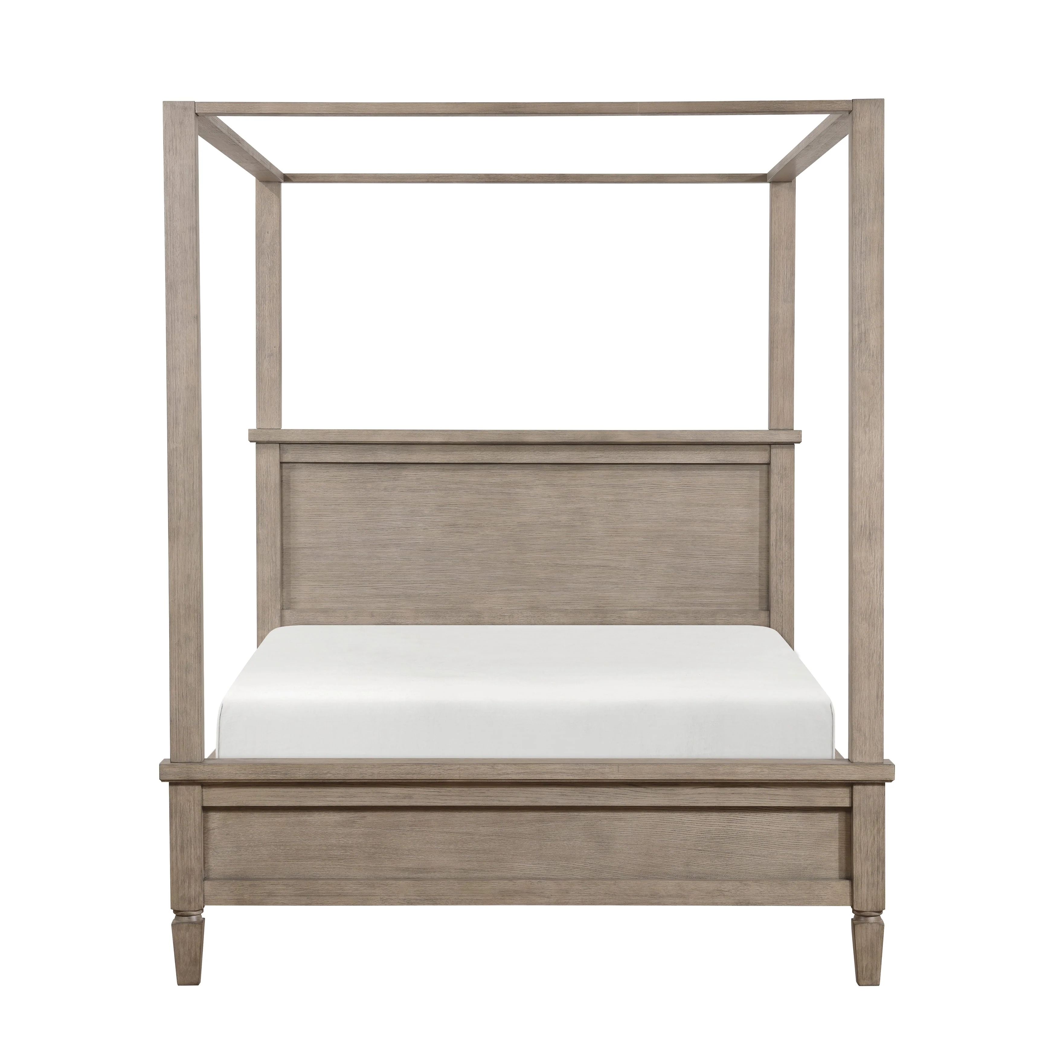 Marceline Gray Oak Queen Canopy Platform Bed - Image 15
