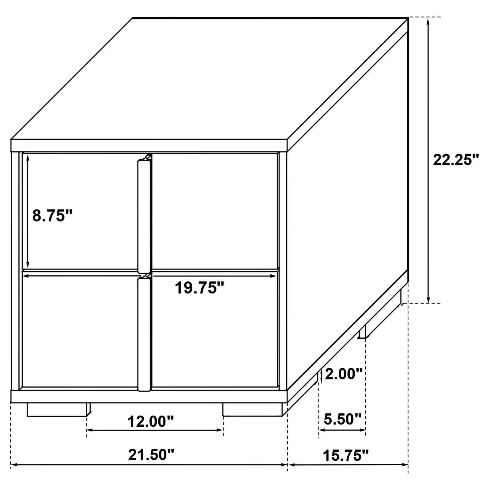 Marceline White 2-drawer Nightstand - Image 14