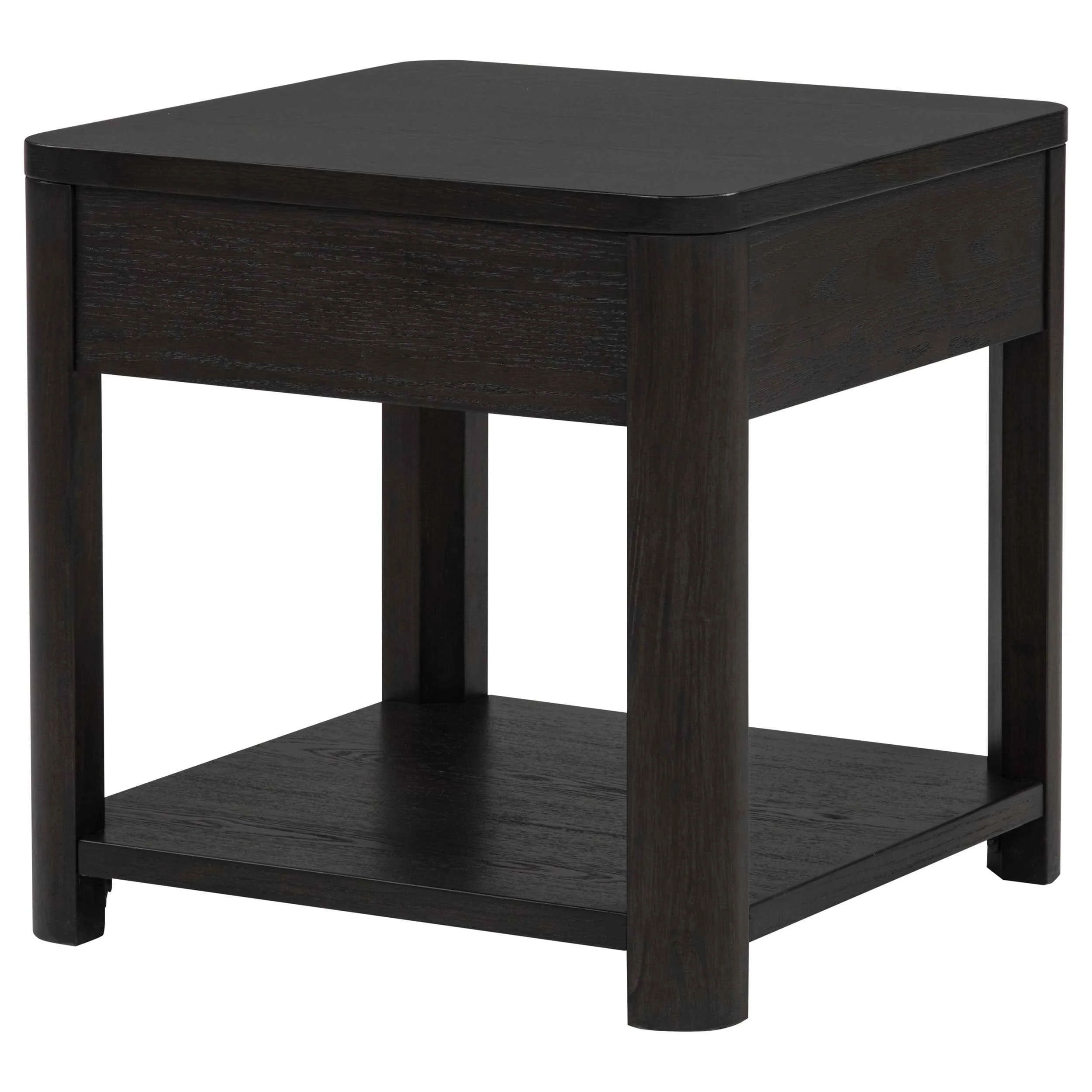 Marcelo Coffee Wood End Table with Drawer and Shelf - Image 3