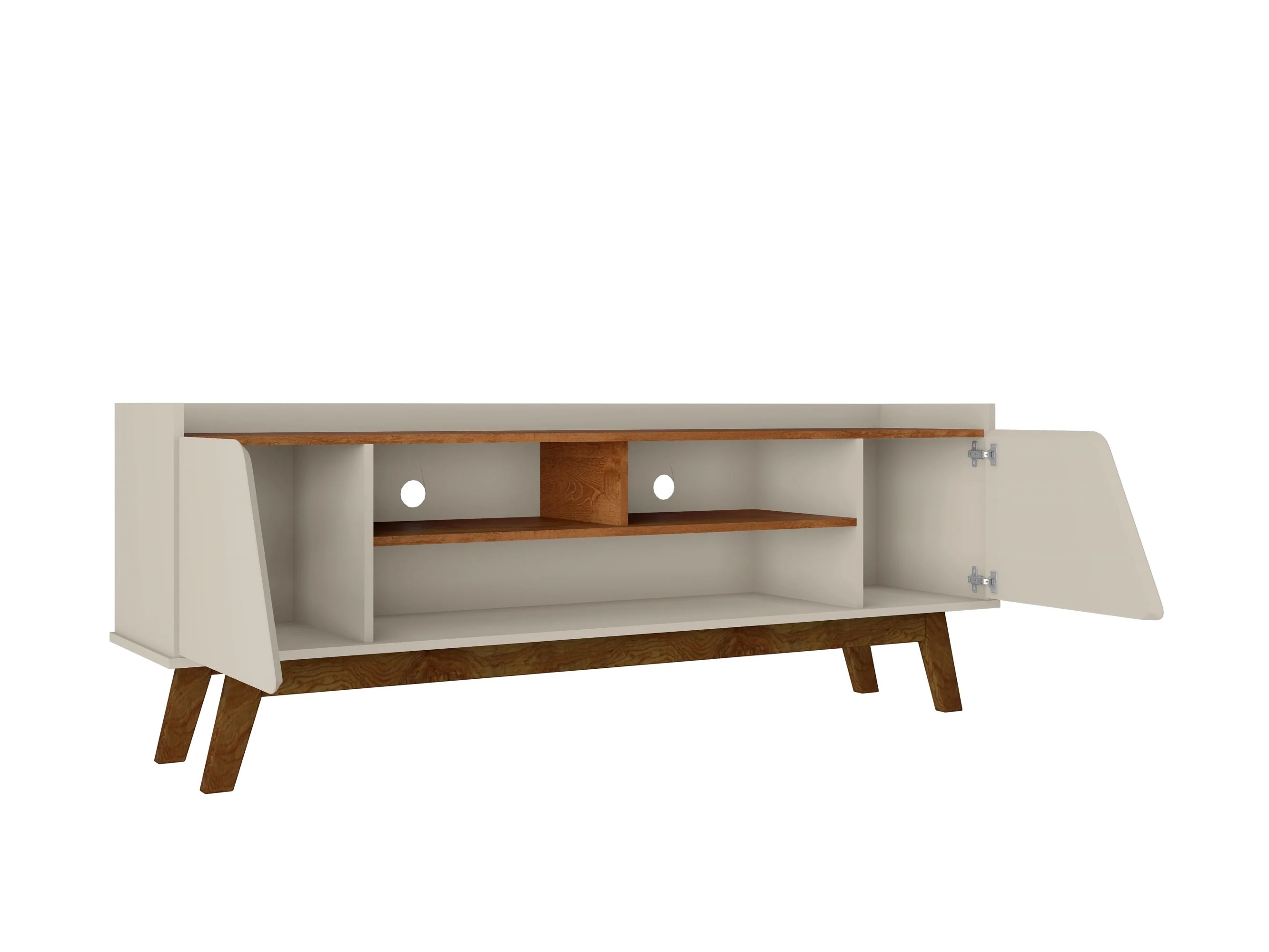 Marcus 62.99 TV Stand in Greige and Nature - Image 5