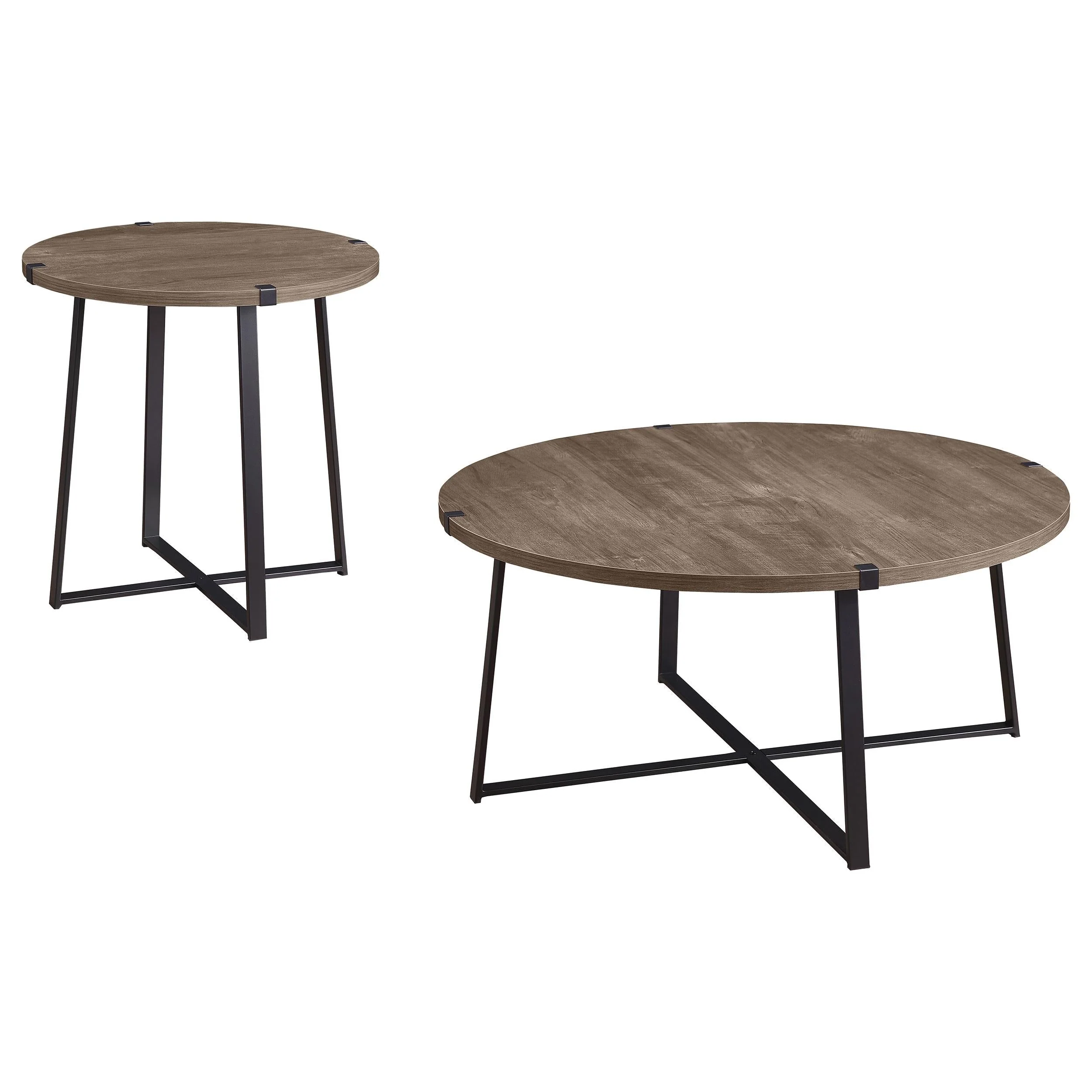 Marcus Light Brown 2-Piece Round Coffee and End Table Set - Image 2
