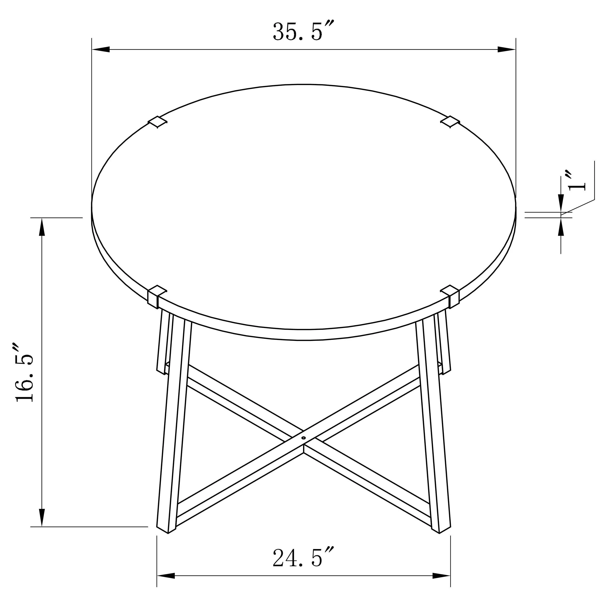 Marcus Light Brown 2-Piece Round Coffee and End Table Set - Image 8