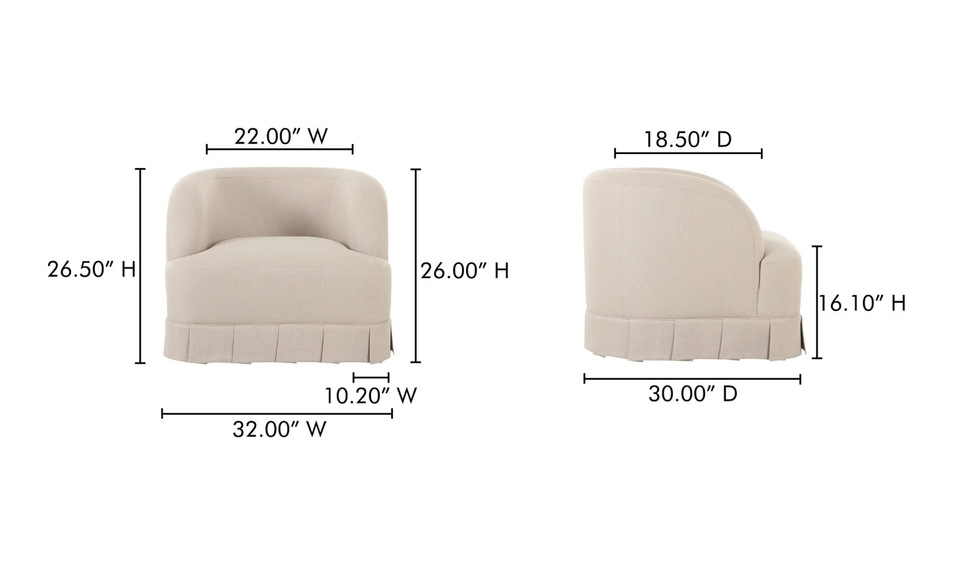 Maren Swivel Chair Beige - Image 10