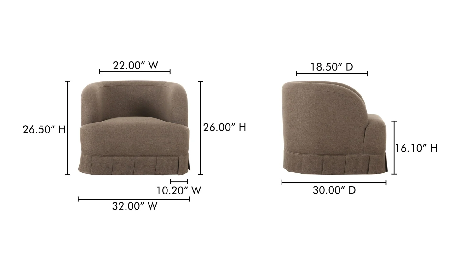 Maren Swivel Chair Brown - Image 10