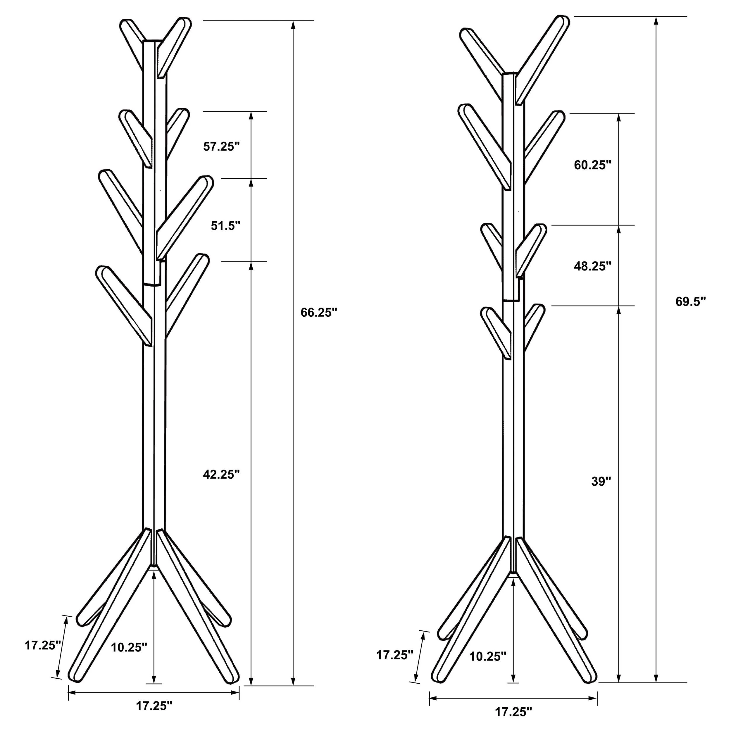 Margaret Cappuccino Solid Wood Coat Rack - Image 4