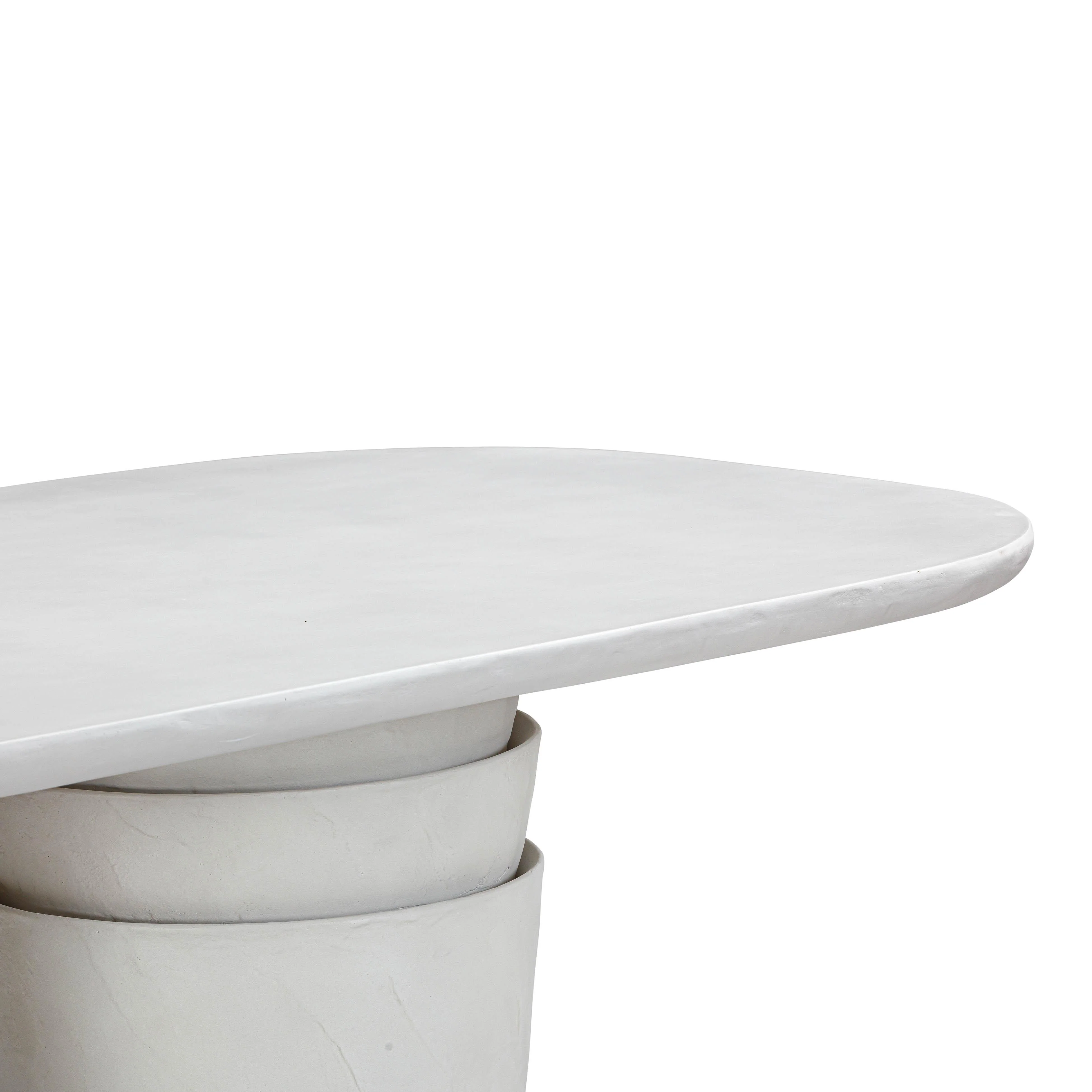 Margot Light Grey Faux Plaster Indoor / Outdoor Concrete 83" Oval Dining Table - Image 5