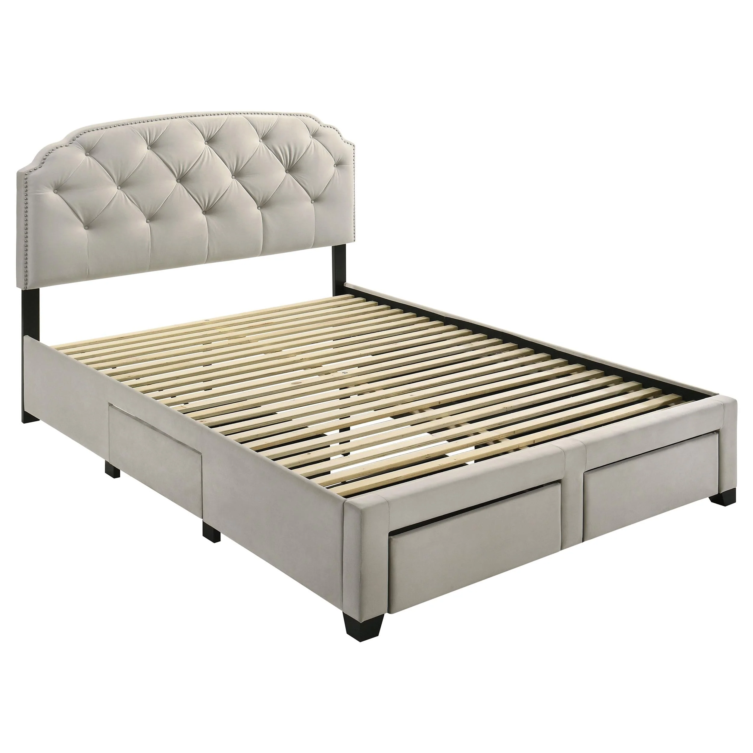 Marianna Cream 4-Drawer Upholstered Eastern King Storage Bed - Image 4
