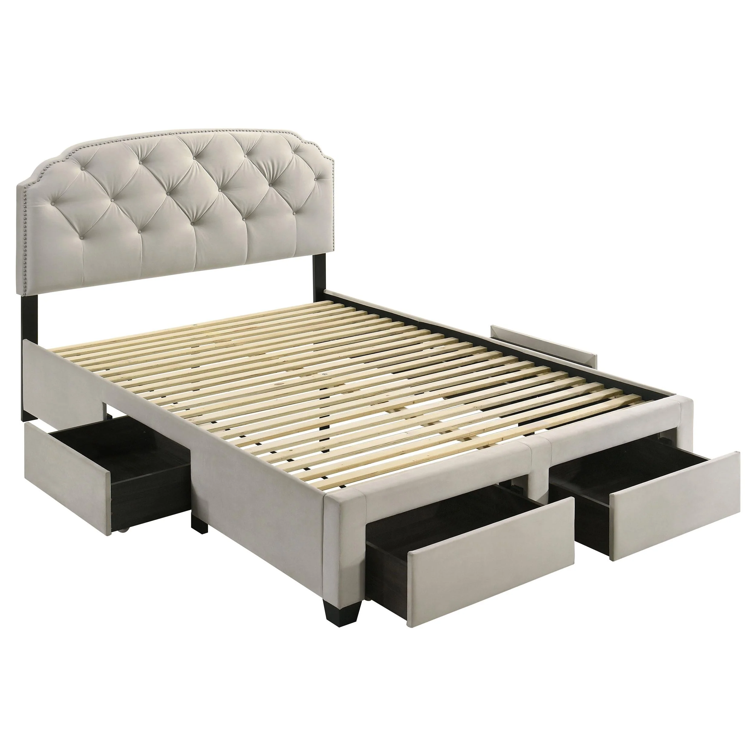 Marianna Cream 4-Drawer Upholstered Full Storage Bed - Image 5