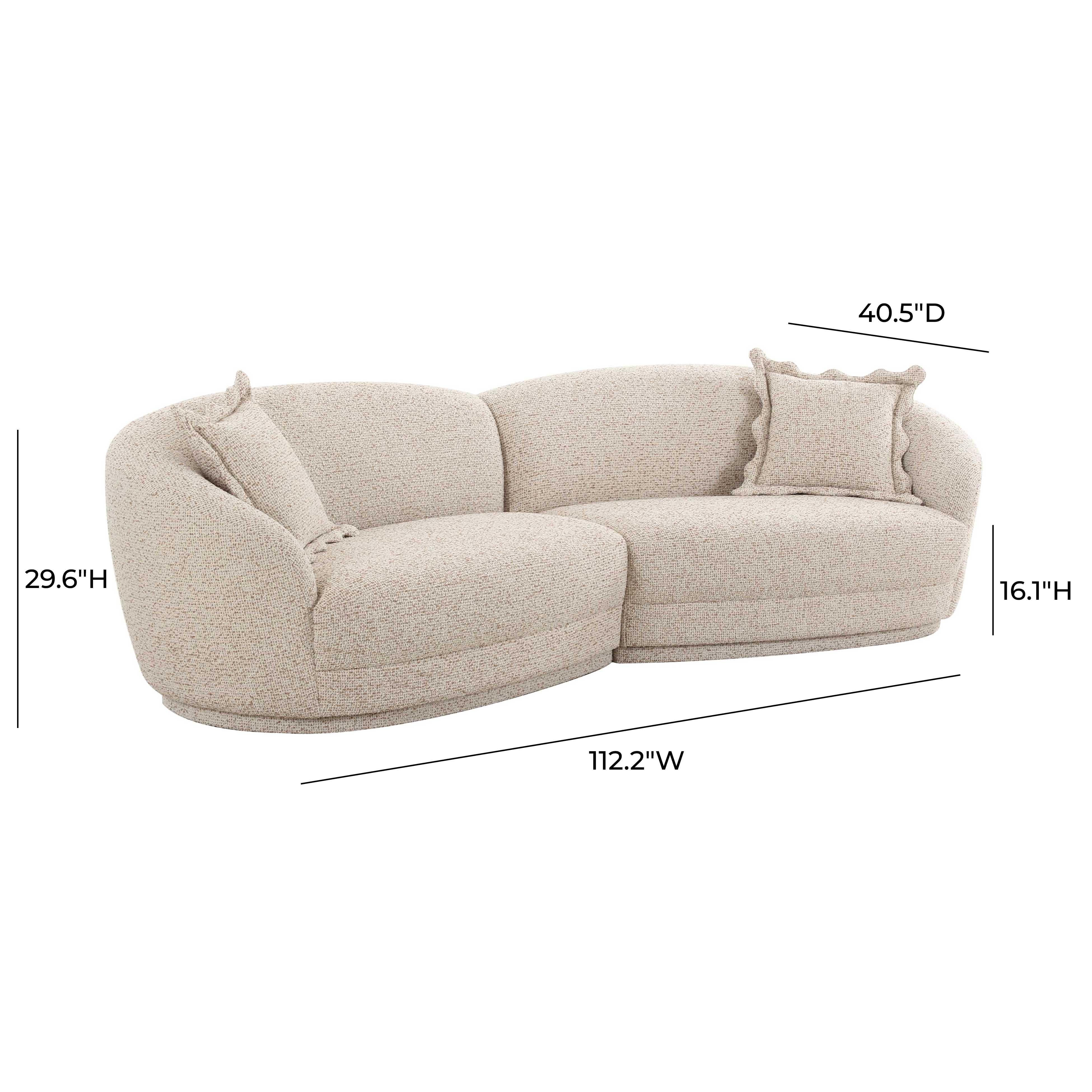 Marion Two-Tone Textured Boucle 4 Person Sectional - Image 5