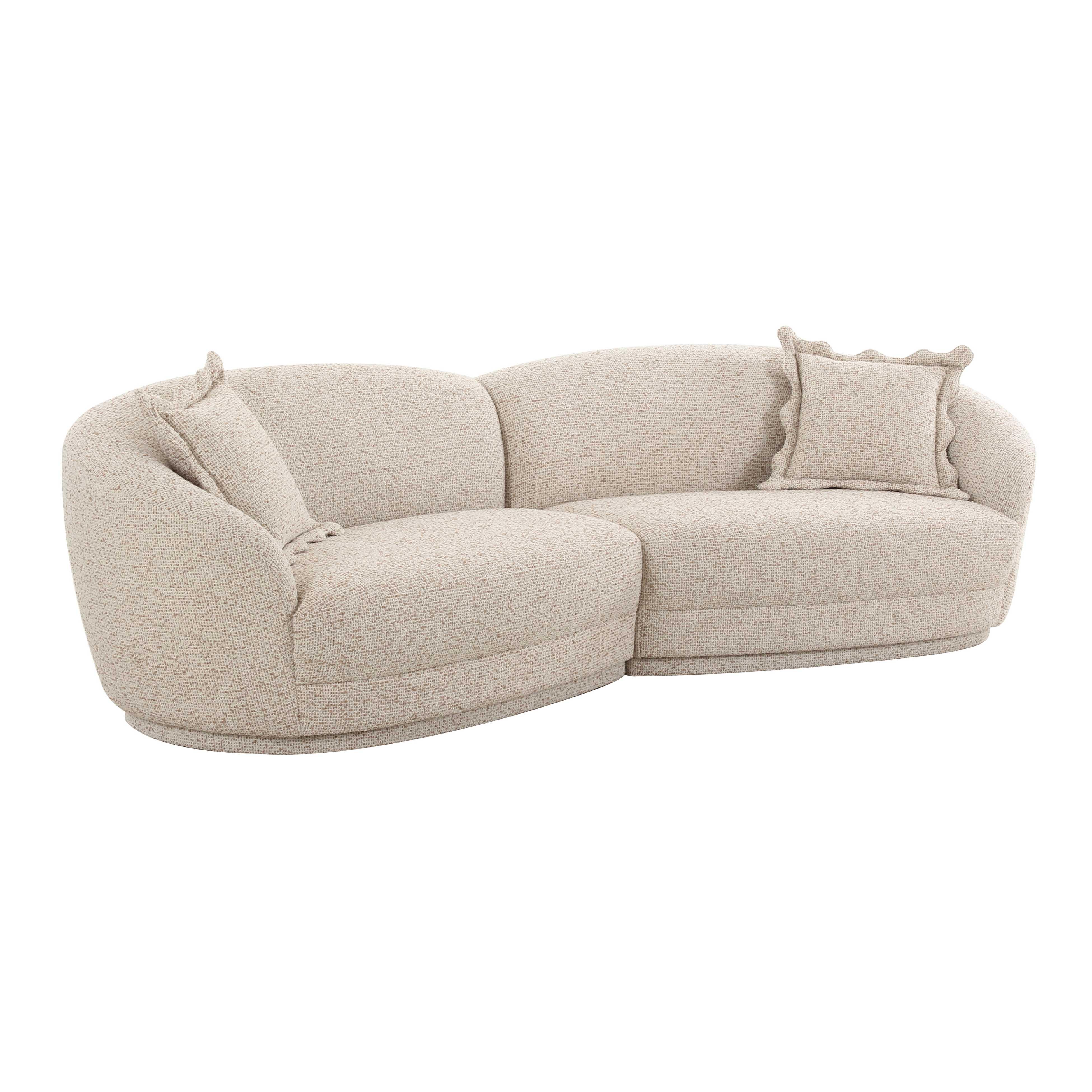 Marion Two-Tone Textured Boucle 4 Person Sectional - Image 6
