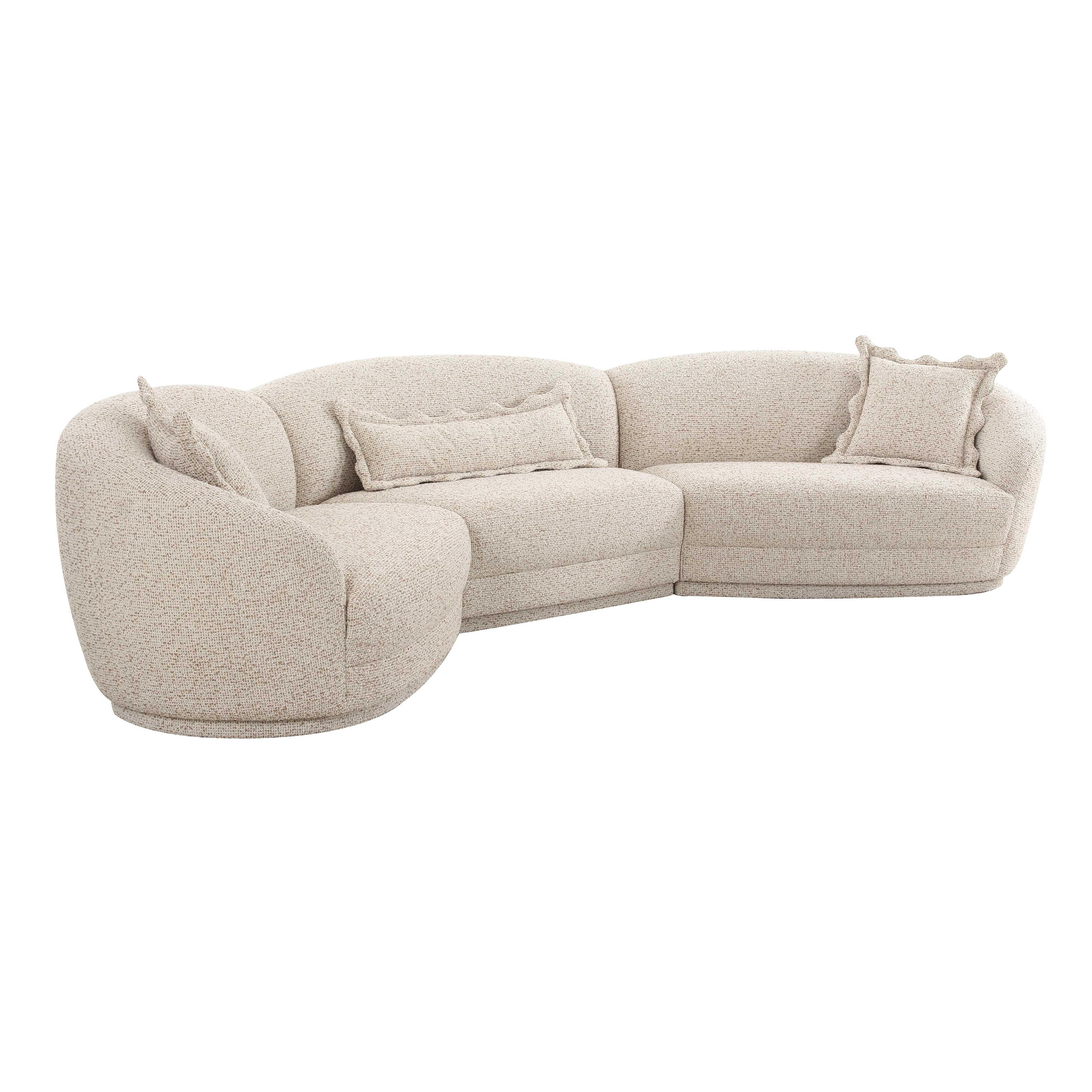 Marion Two-Tone Textured Boucle 6 Person Sectional - Image 6
