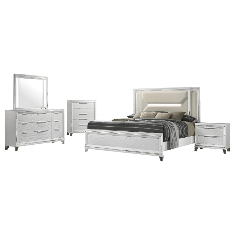 Marmore White 5-Piece Queen Bedroom Set - Image 2